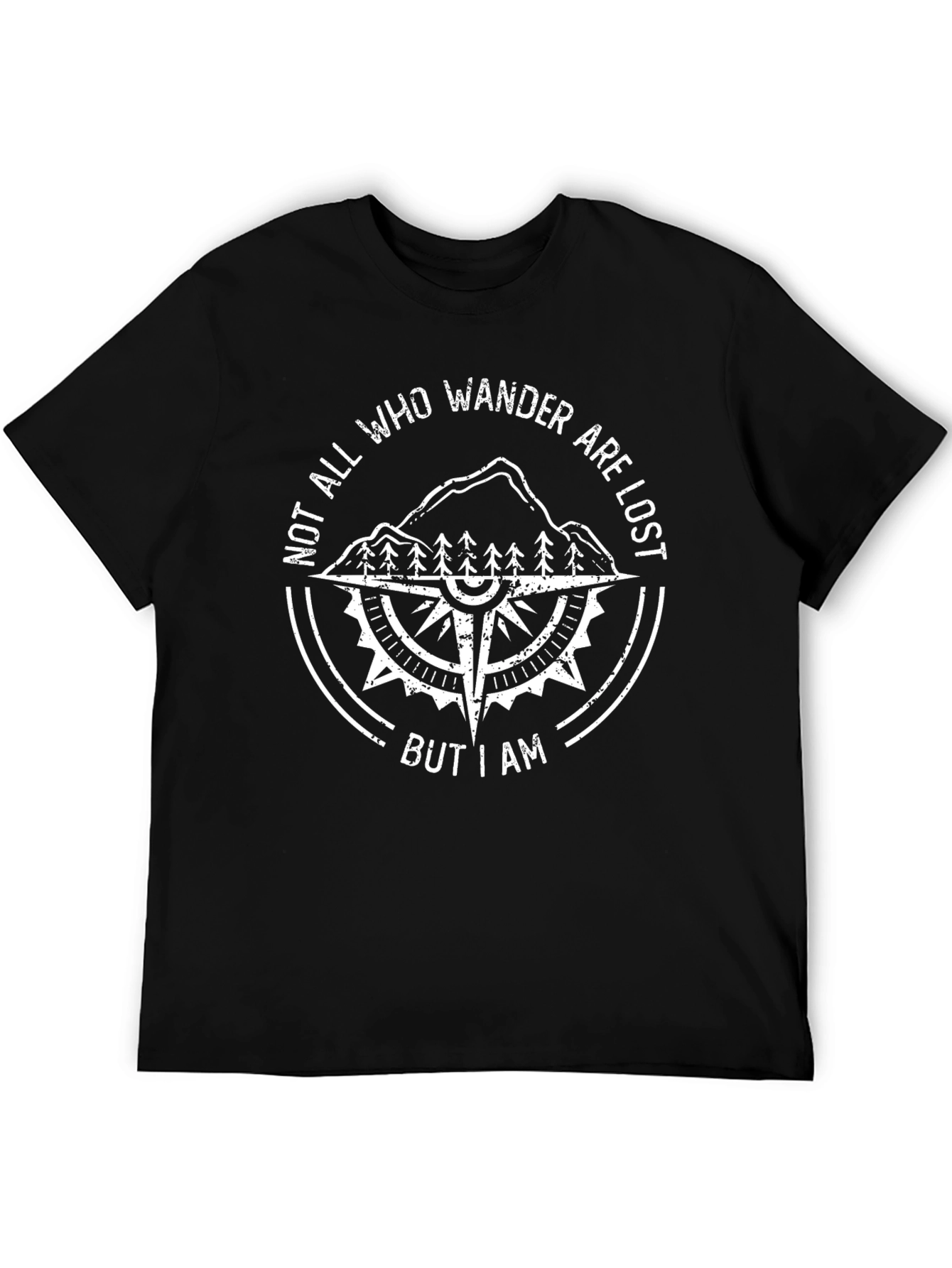 Wanderer Compass Graphic Tee - Black Cotton Blend