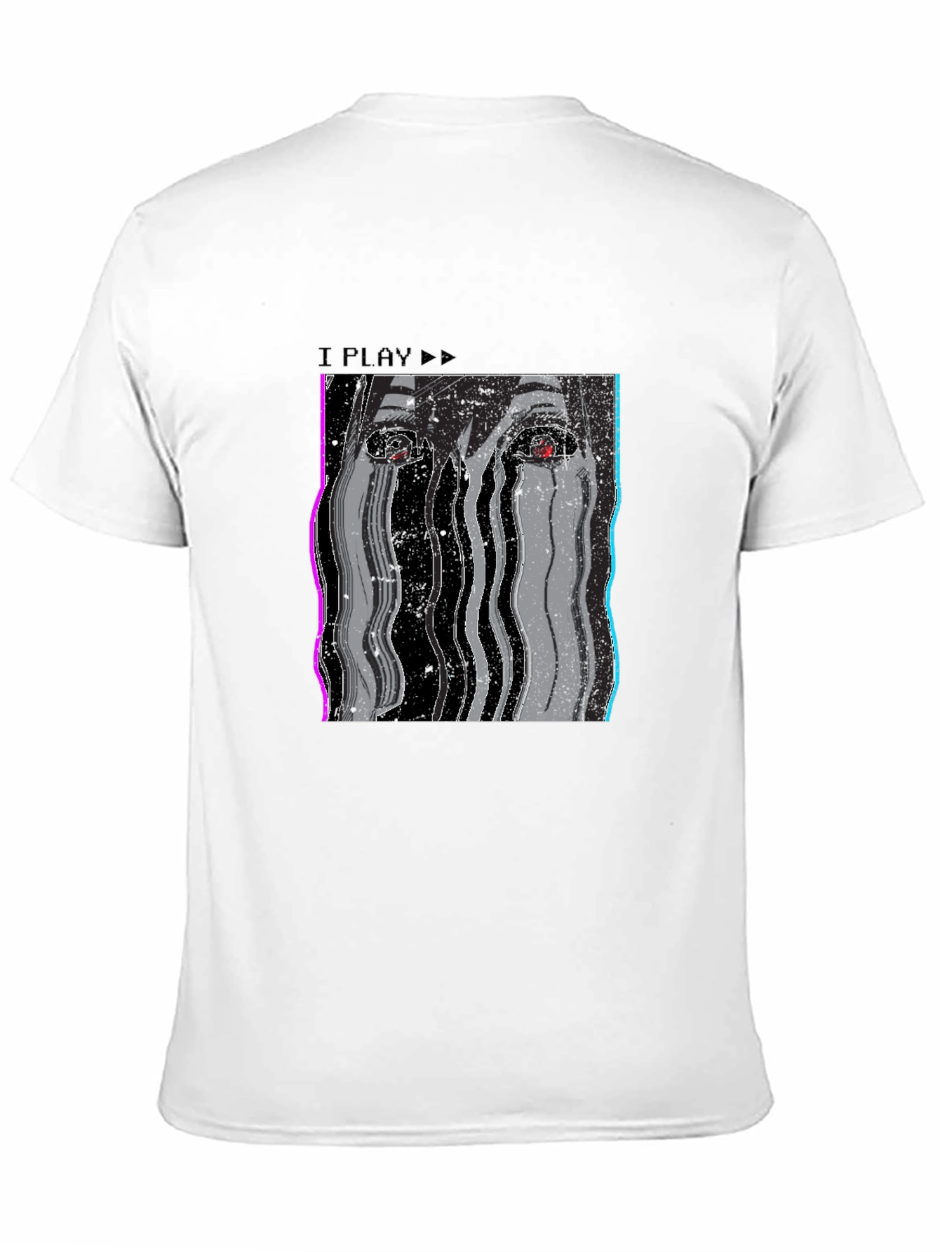 I Play Glitch Art T-Shirt - Mens Black Tee