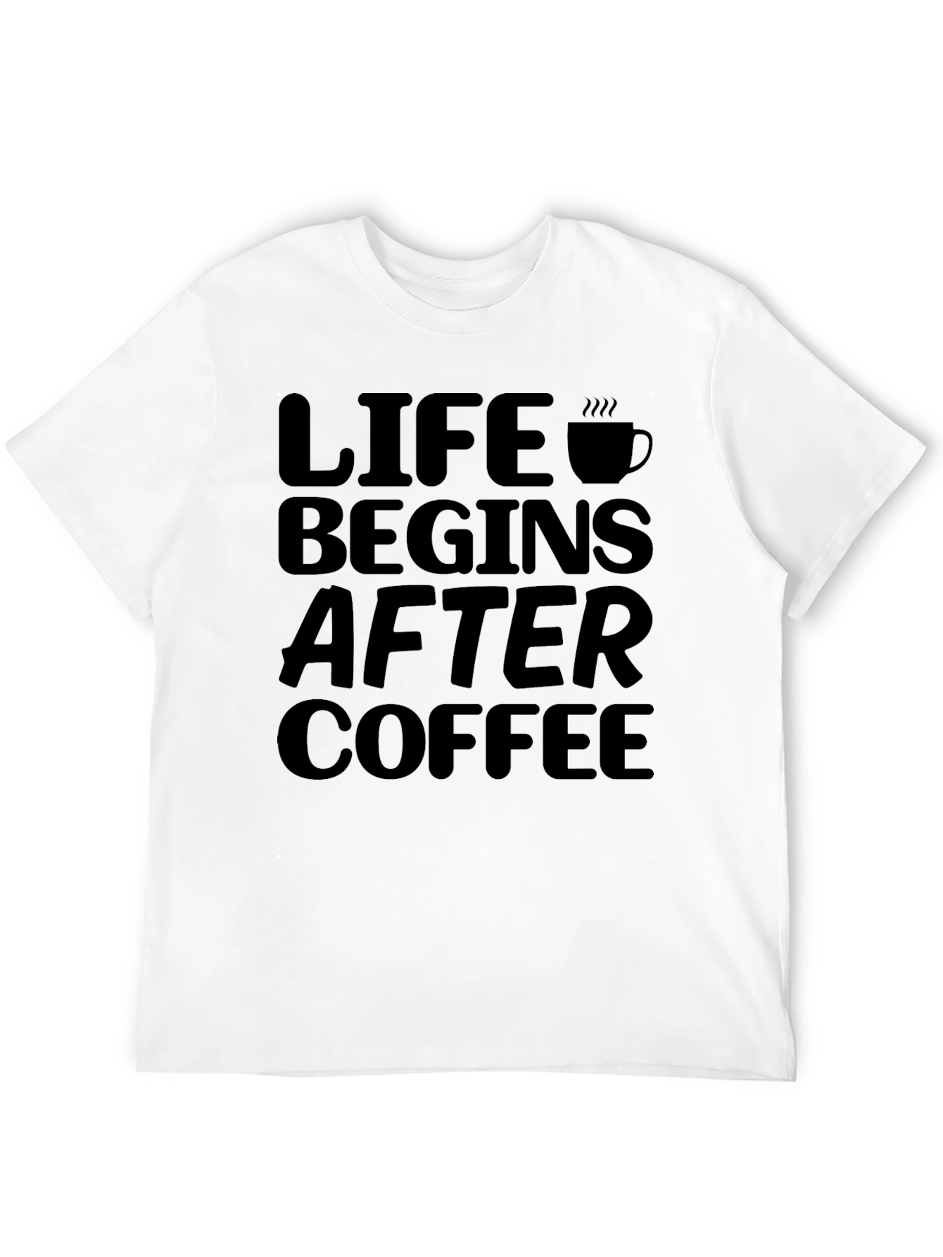 Life Begins After Coffee Graphic Tee - Black