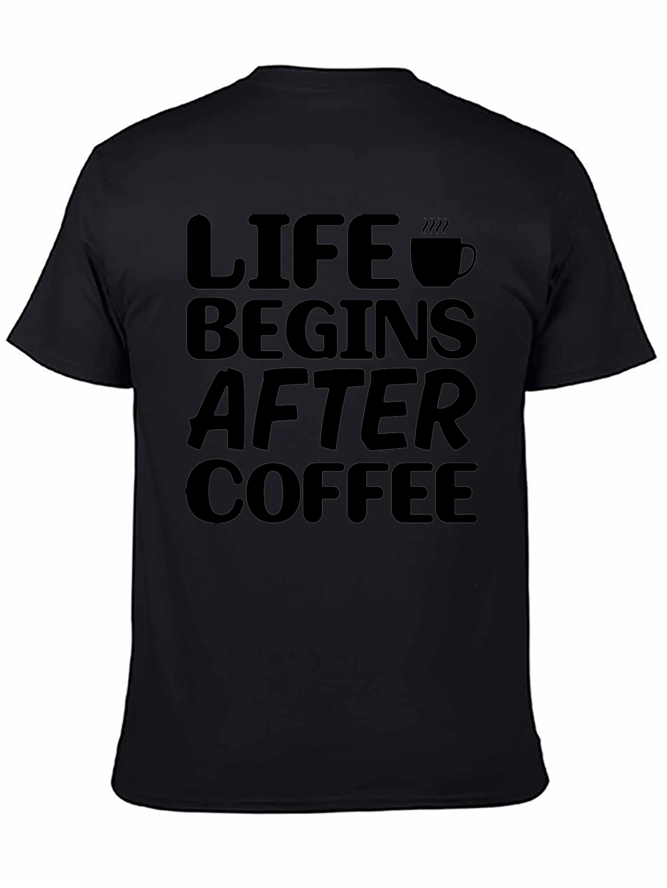 Life Begins After Coffee Graphic Tee - Black