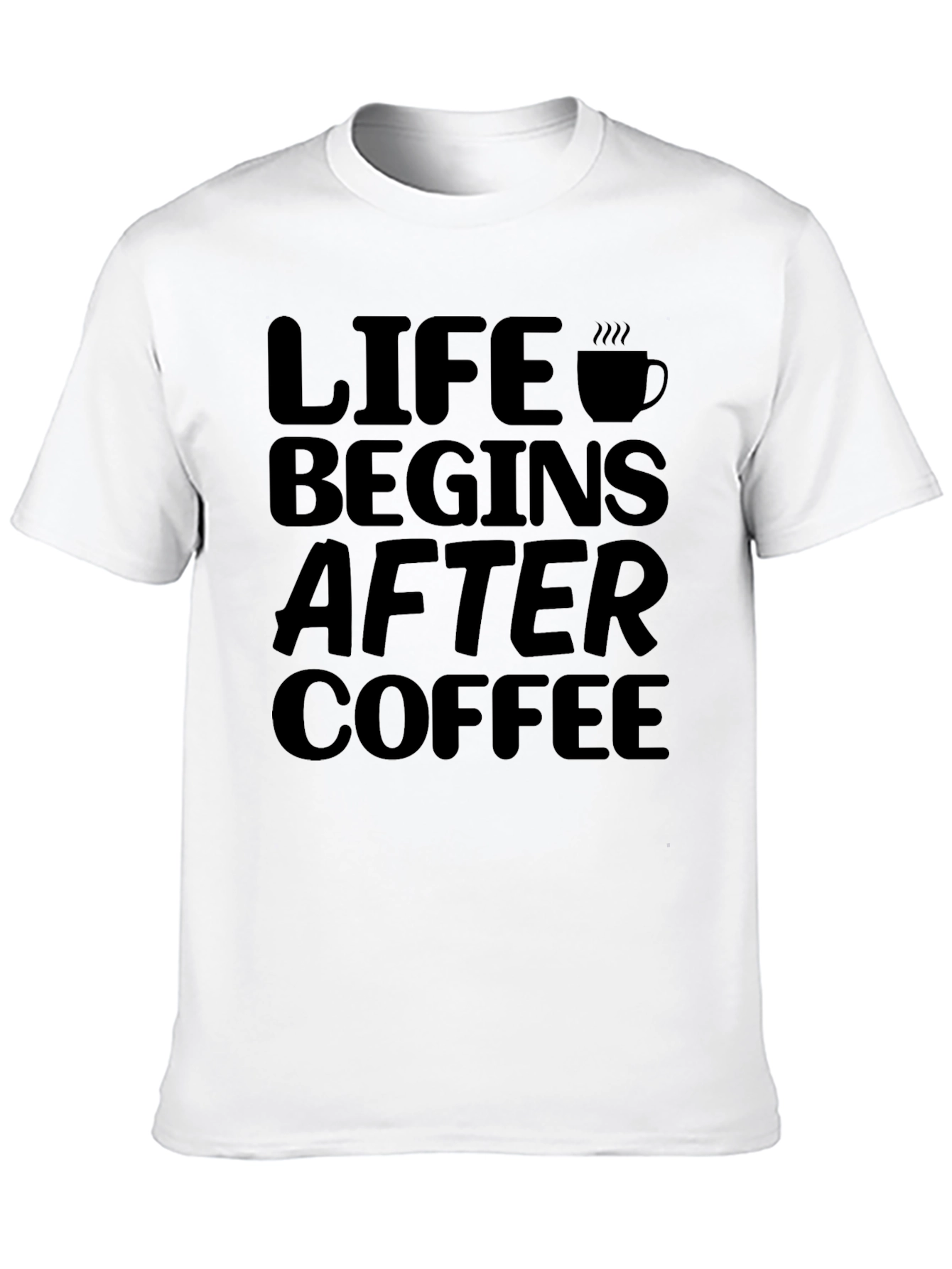 Life Begins After Coffee Graphic Tee - Black