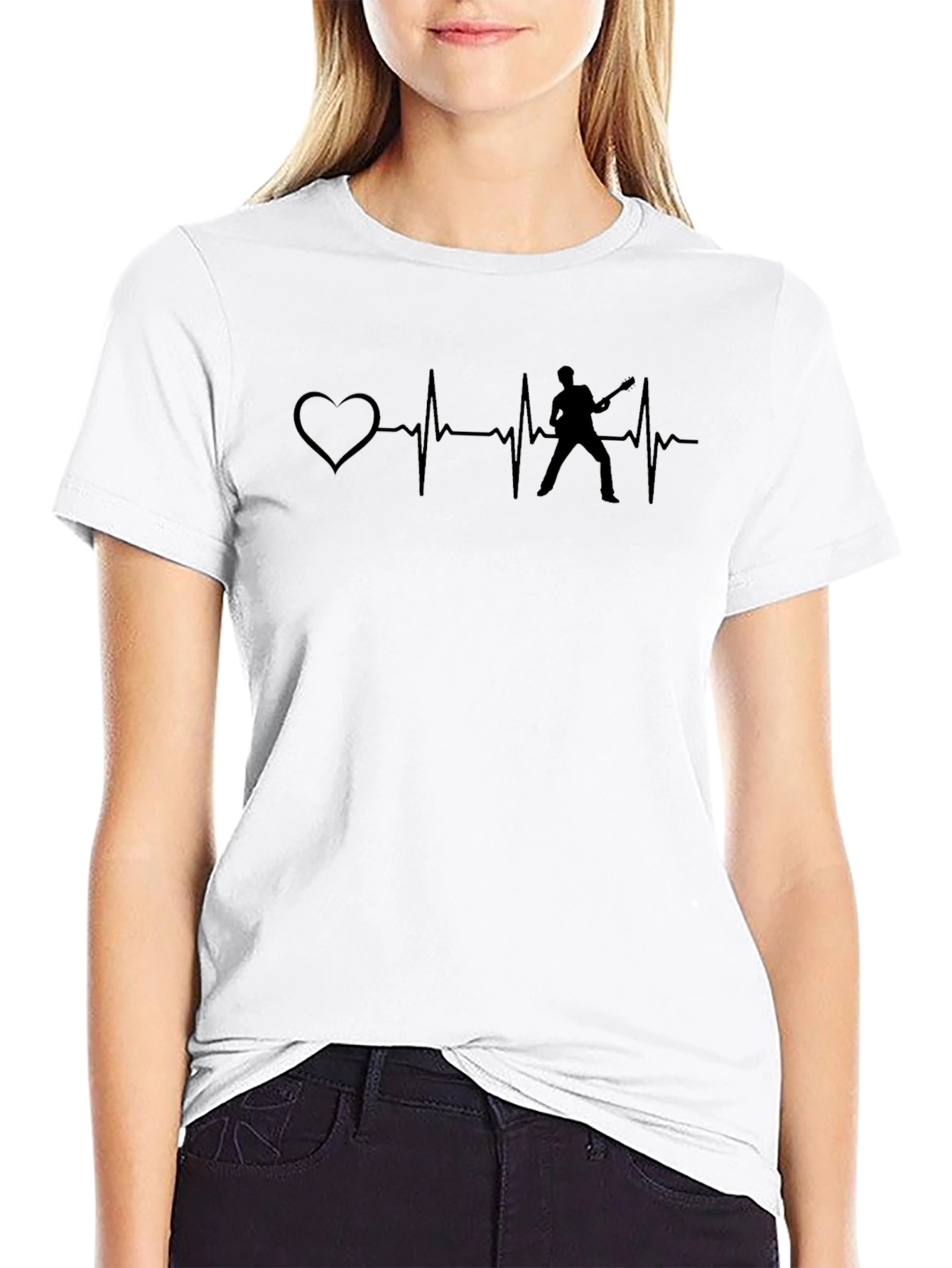 Heartbeat Guitarist T-Shirt - Music Lover Tee