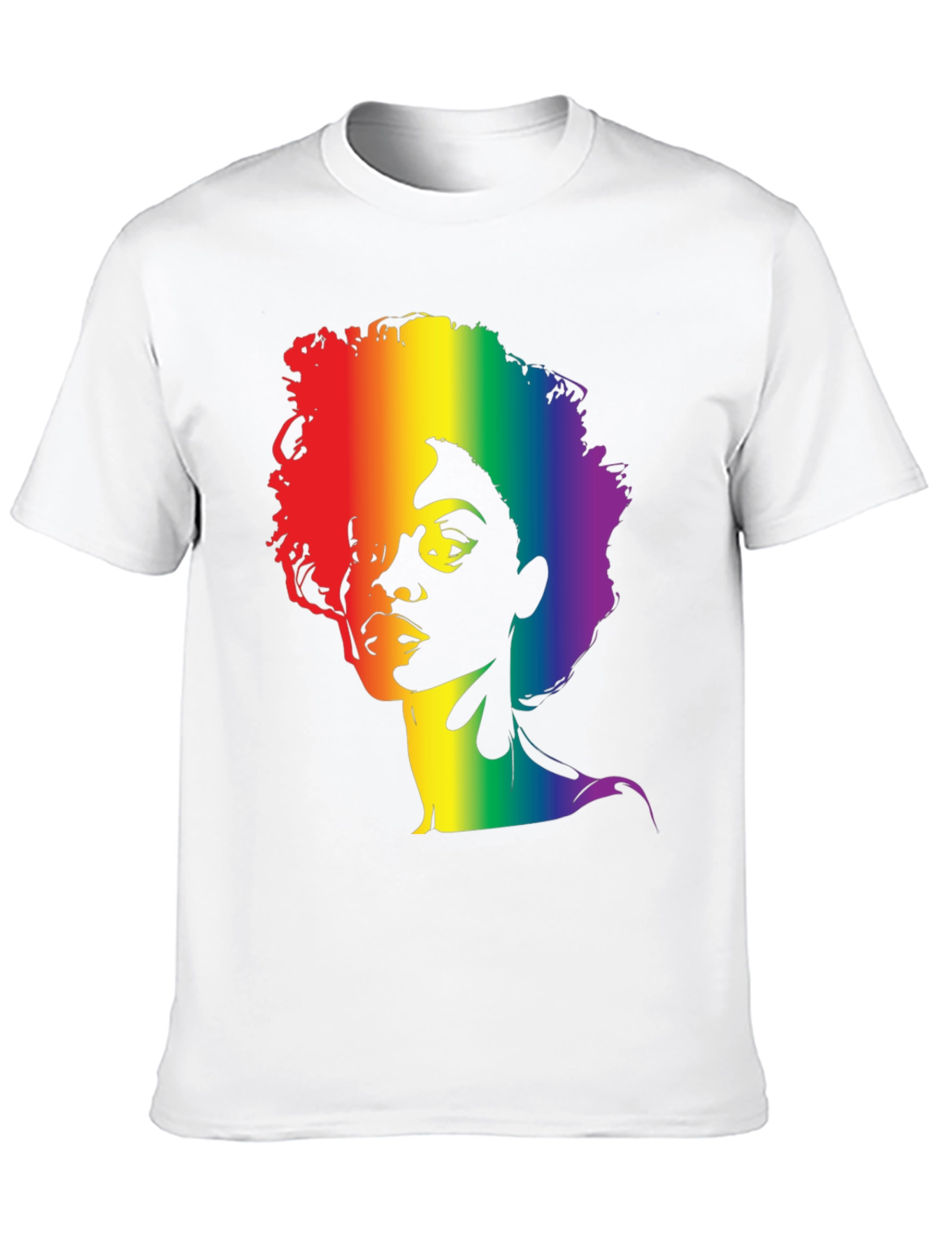 Rainbow Afro Graphic Tee - Stylish Black T-Shirt