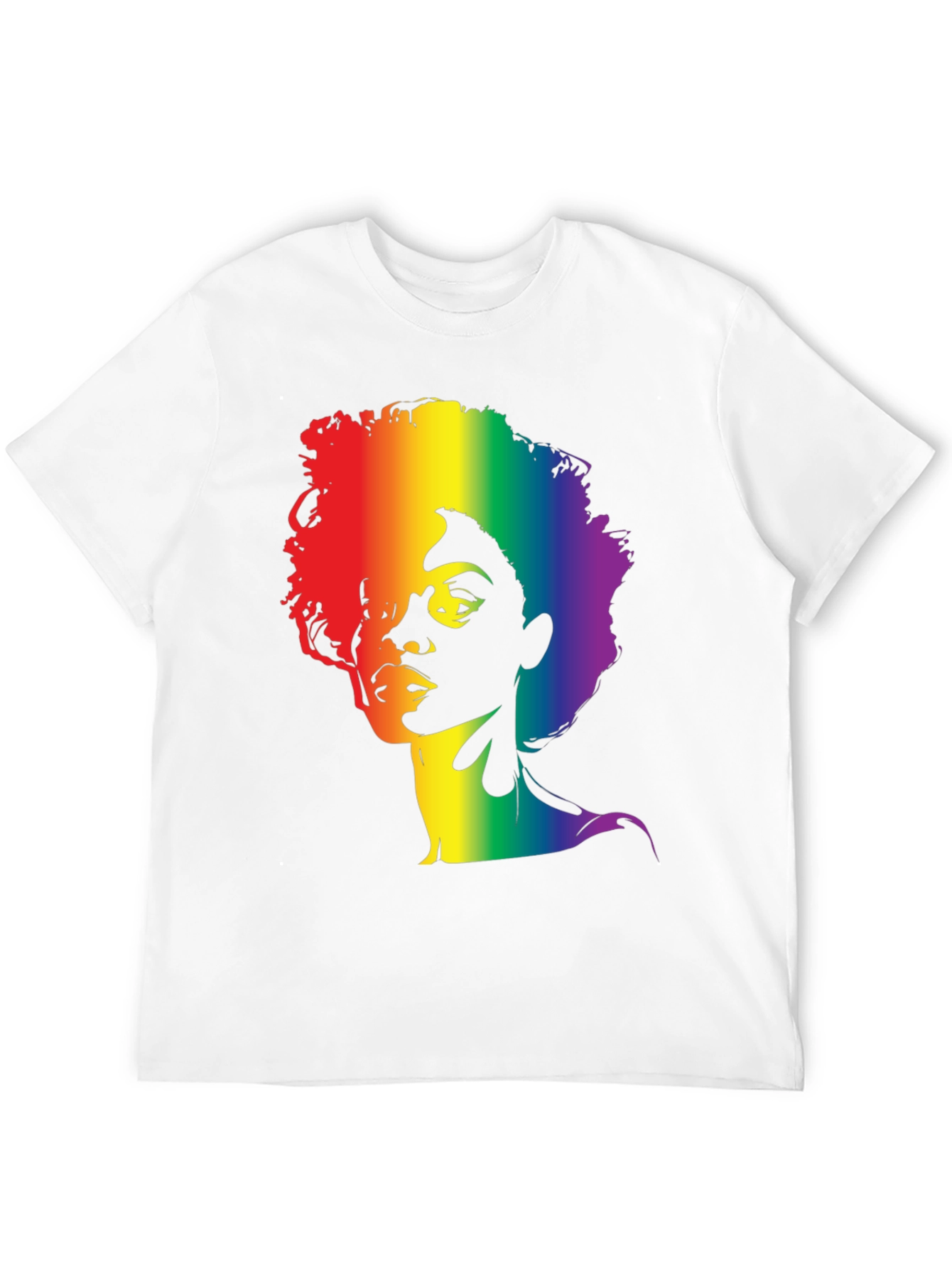 Rainbow Afro Graphic Tee - Stylish Black T-Shirt