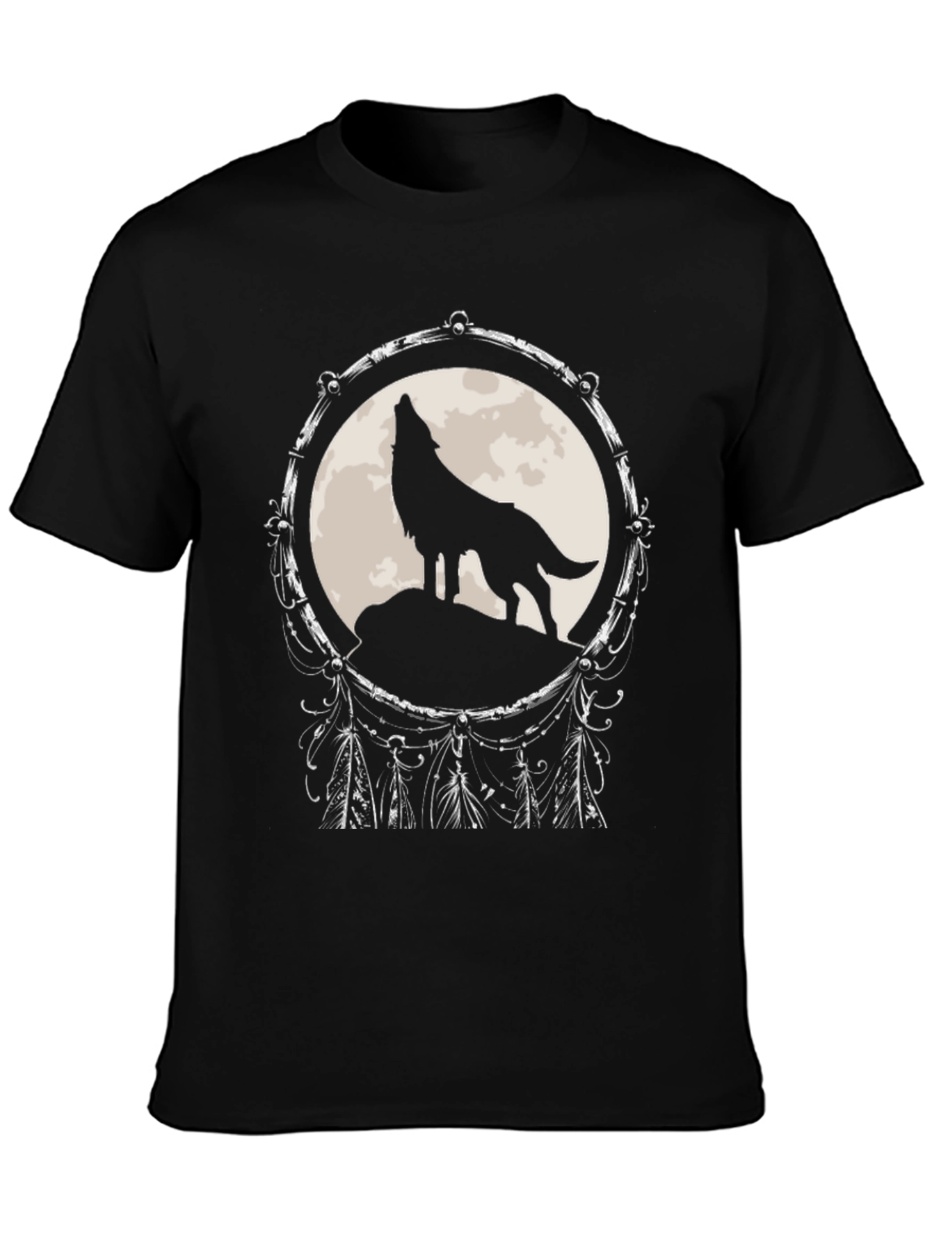 Wolf Dreamcatcher T-Shirt - Black Graphic Tee