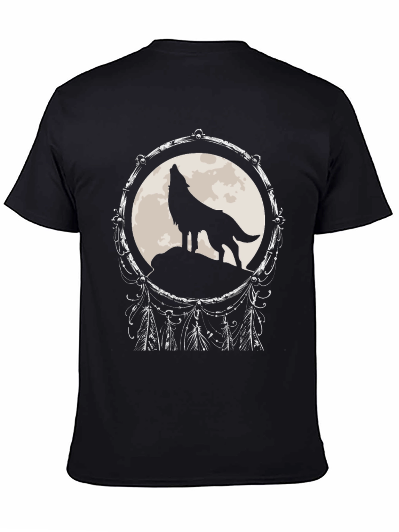 Wolf Dreamcatcher T-Shirt - Black Graphic Tee