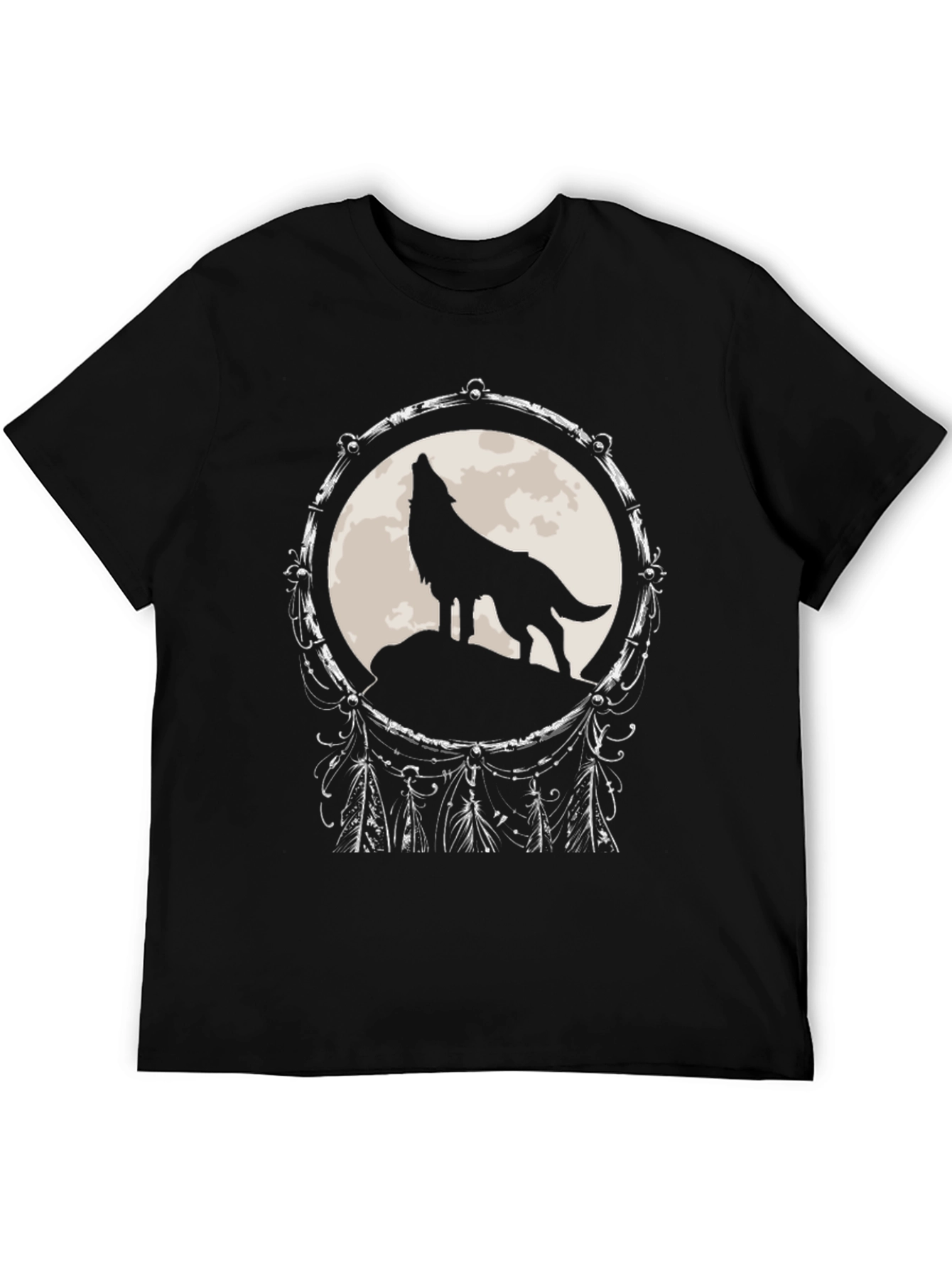 Wolf Dreamcatcher T-Shirt - Black Graphic Tee
