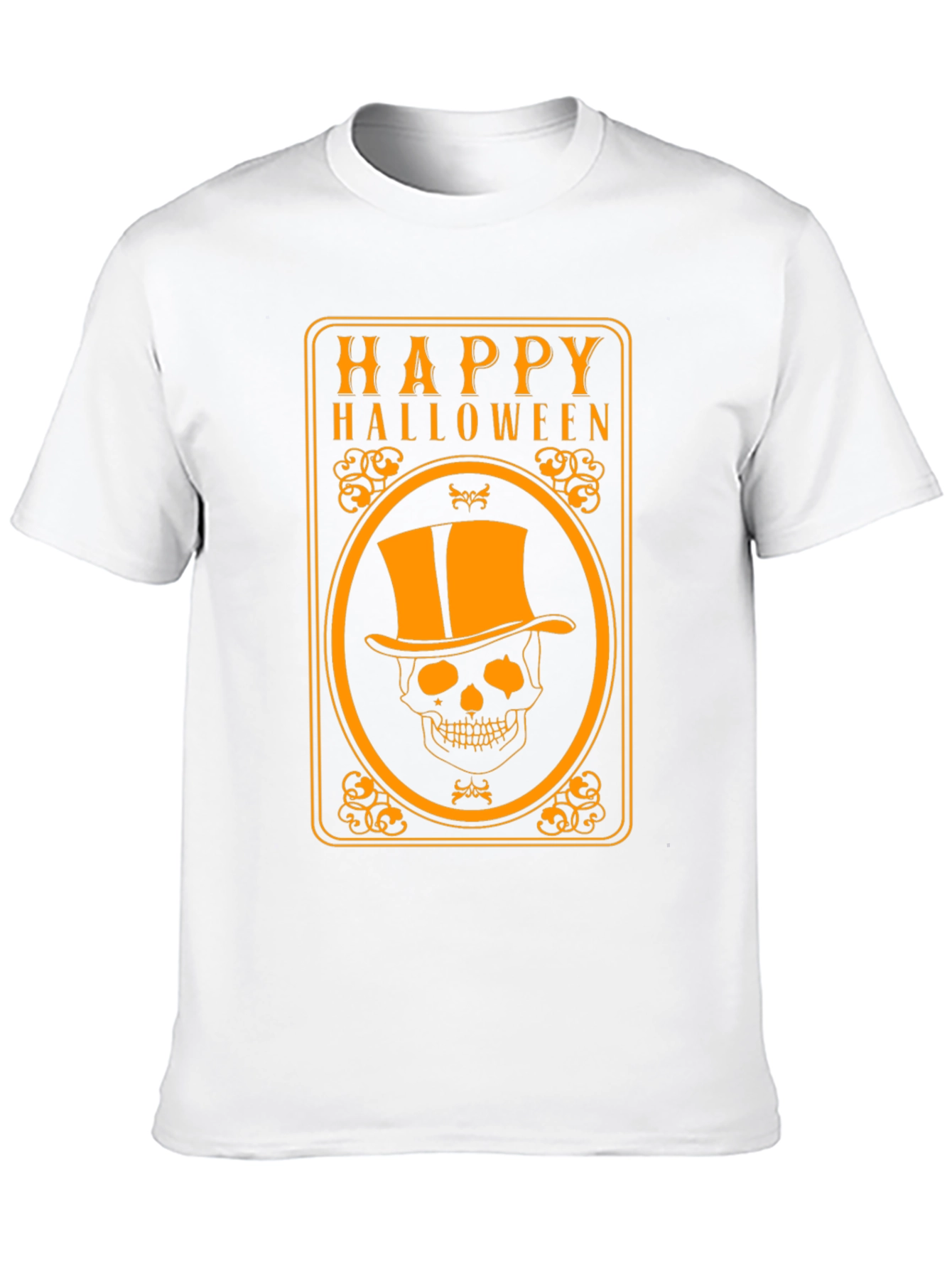 Happy Halloween Skeleton Top Hat Graphic T-Shirt