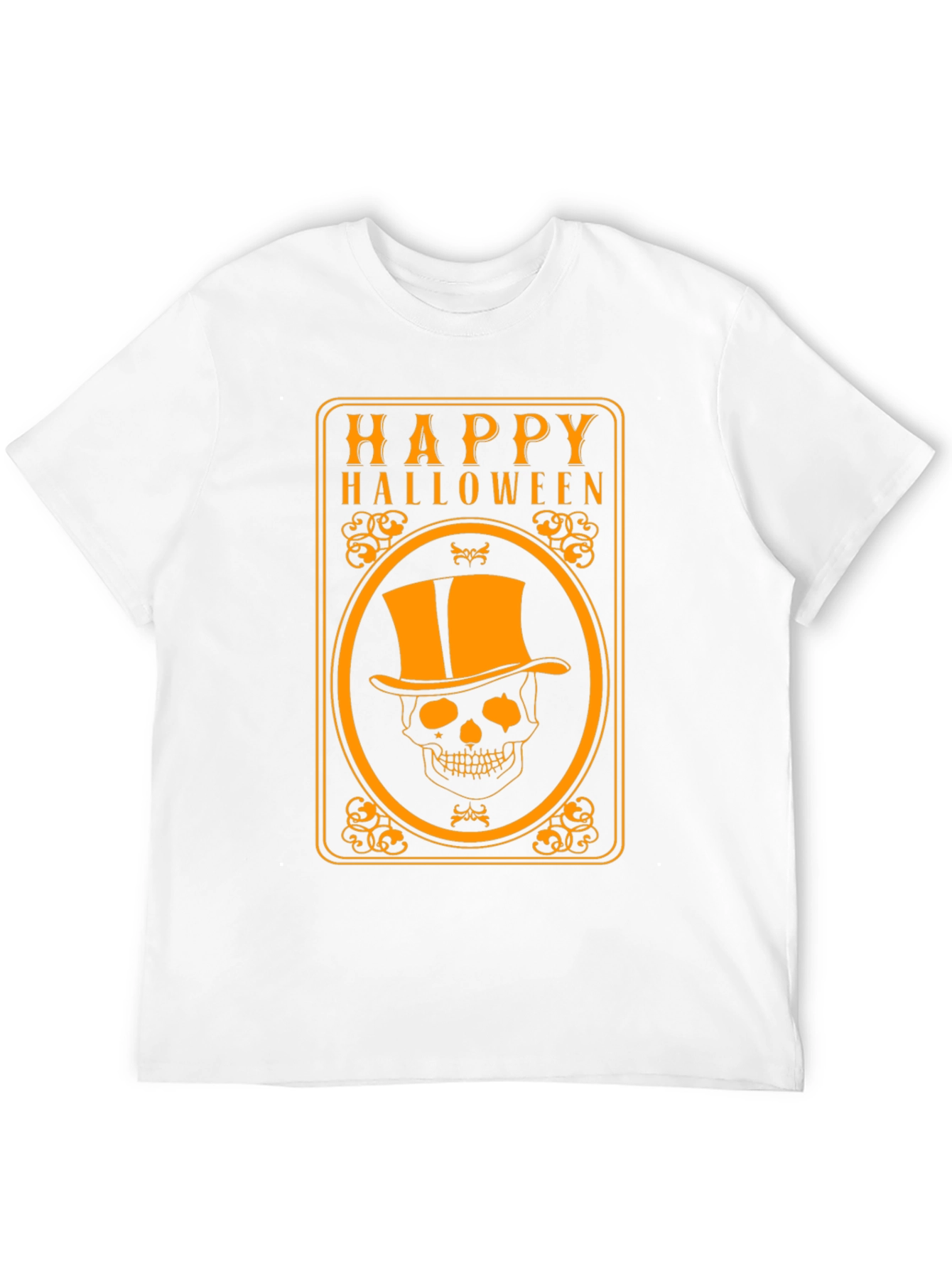 Happy Halloween Skeleton Top Hat Graphic T-Shirt