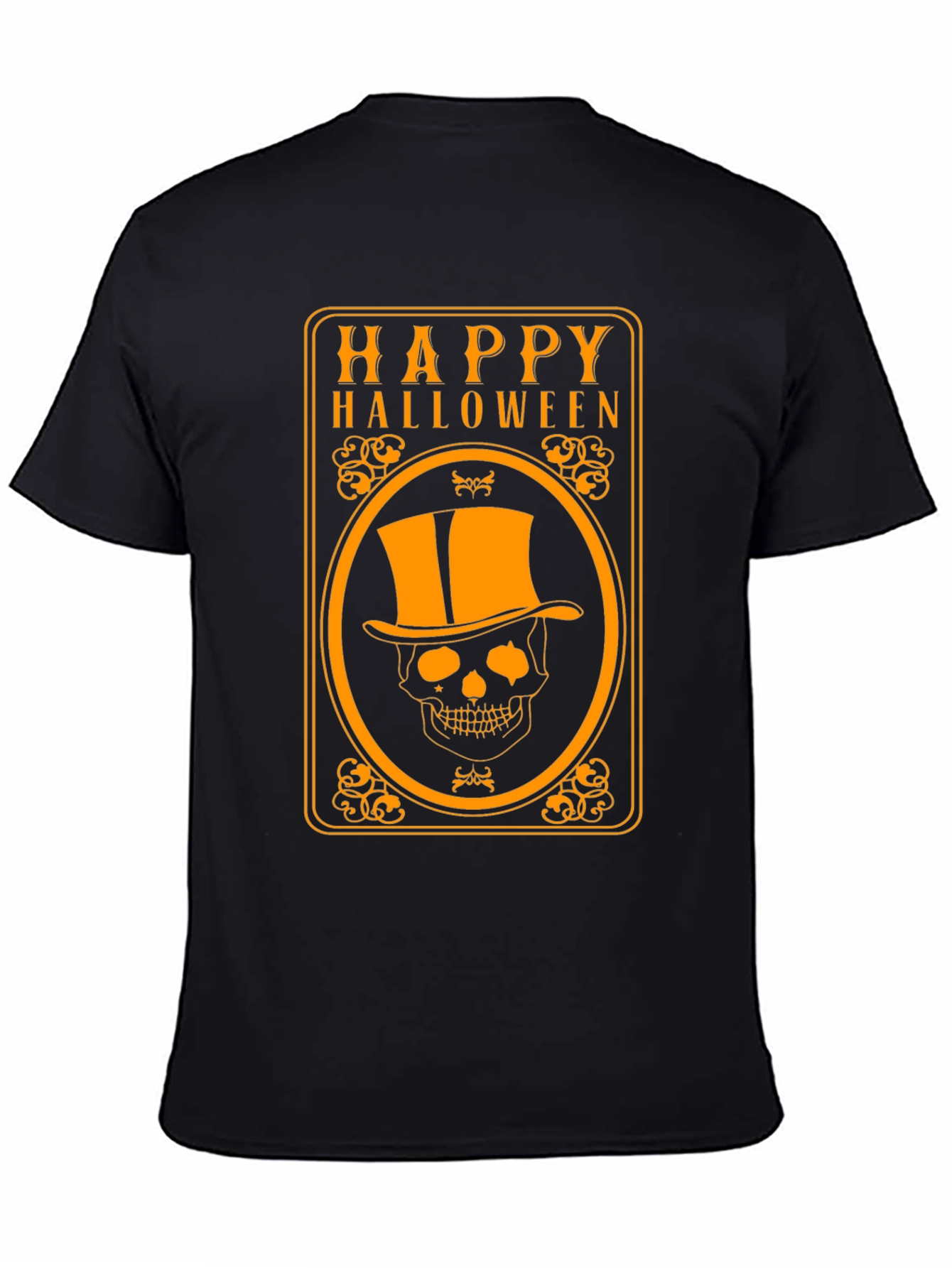 Happy Halloween Skeleton Top Hat Graphic T-Shirt
