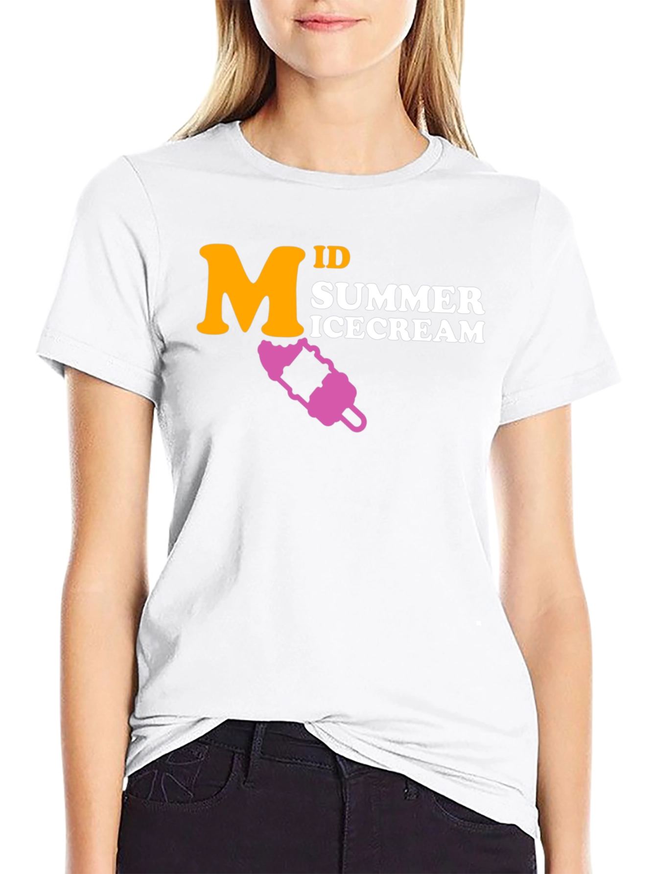 Mid Summer Ice Cream Black T-Shirt