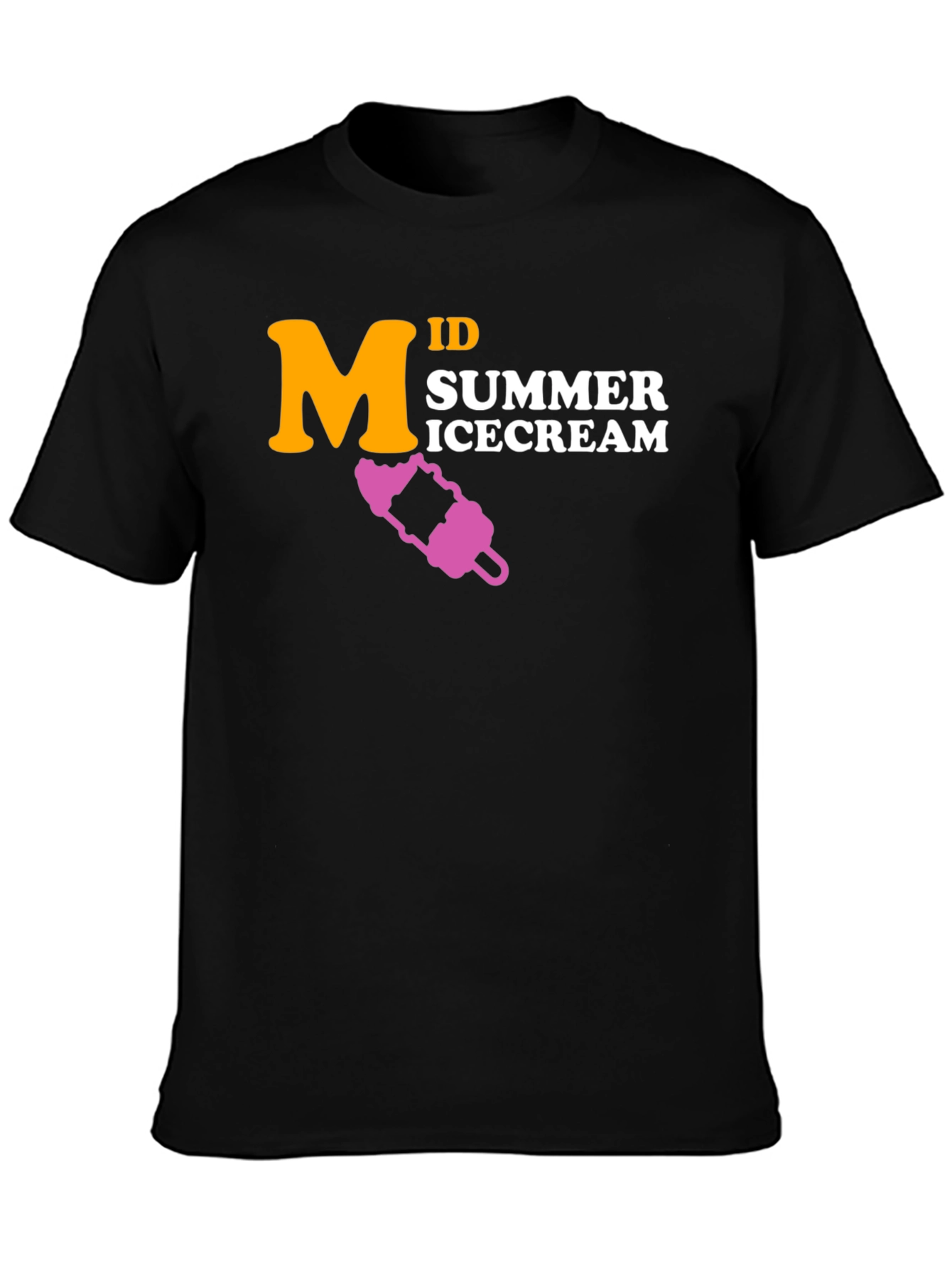 Mid Summer Ice Cream Black T-Shirt