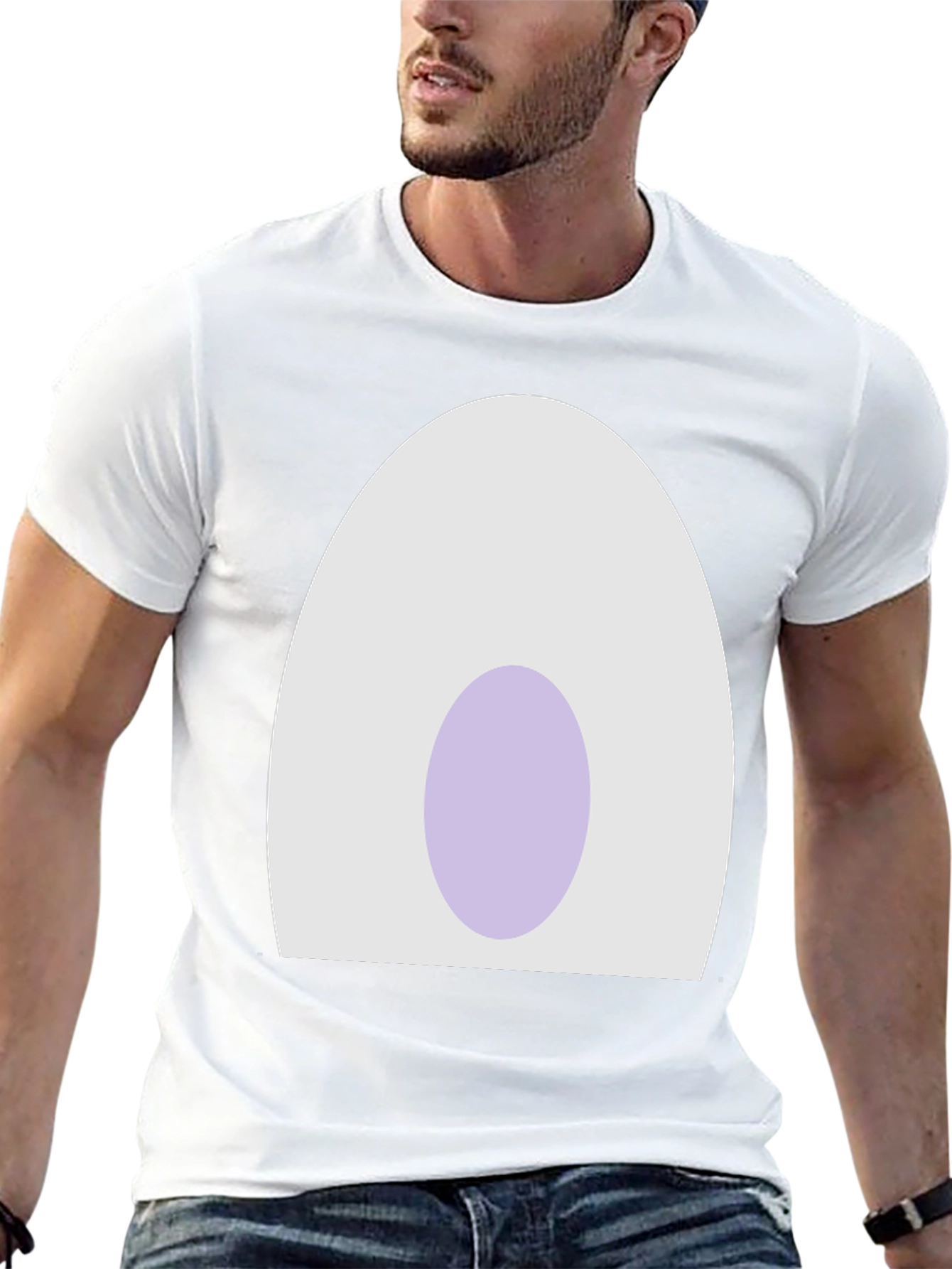 Minimalist Egg Design Black T-Shirt