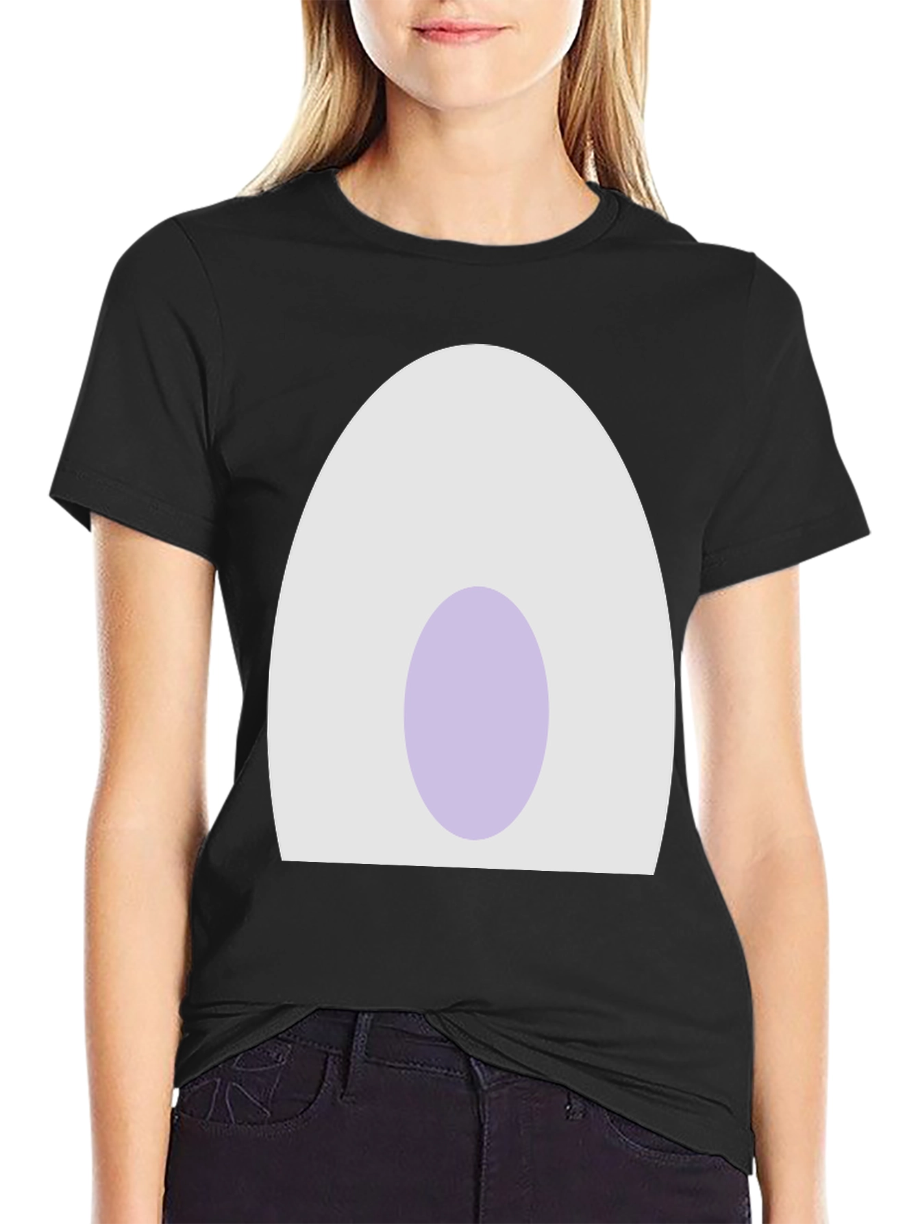Minimalist Egg Design Black T-Shirt