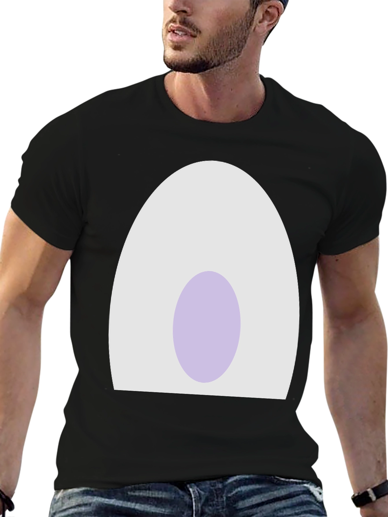 Minimalist Egg Design Black T-Shirt