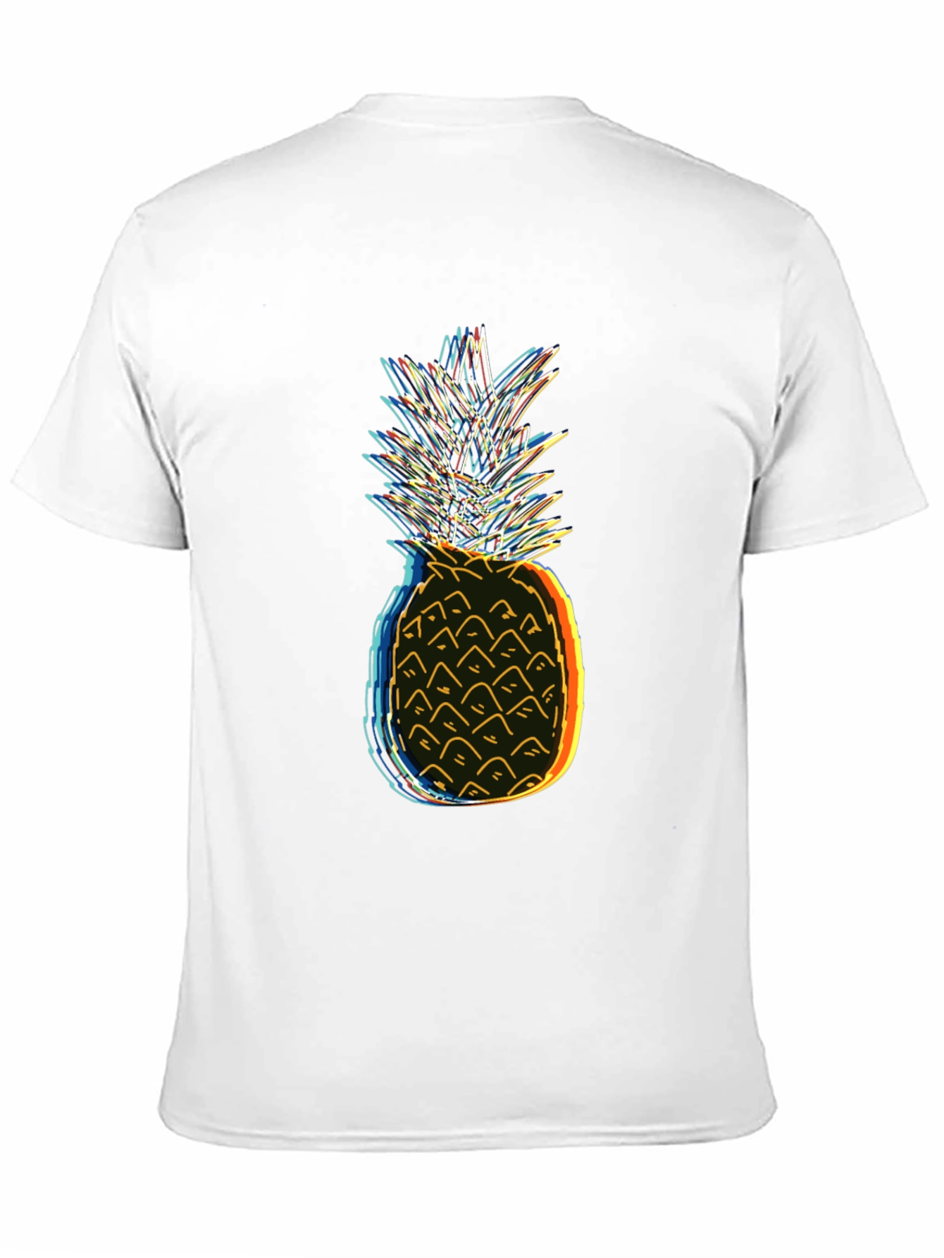 Neon Pineapple Graphic Tee - Black Cotton T-Shirt