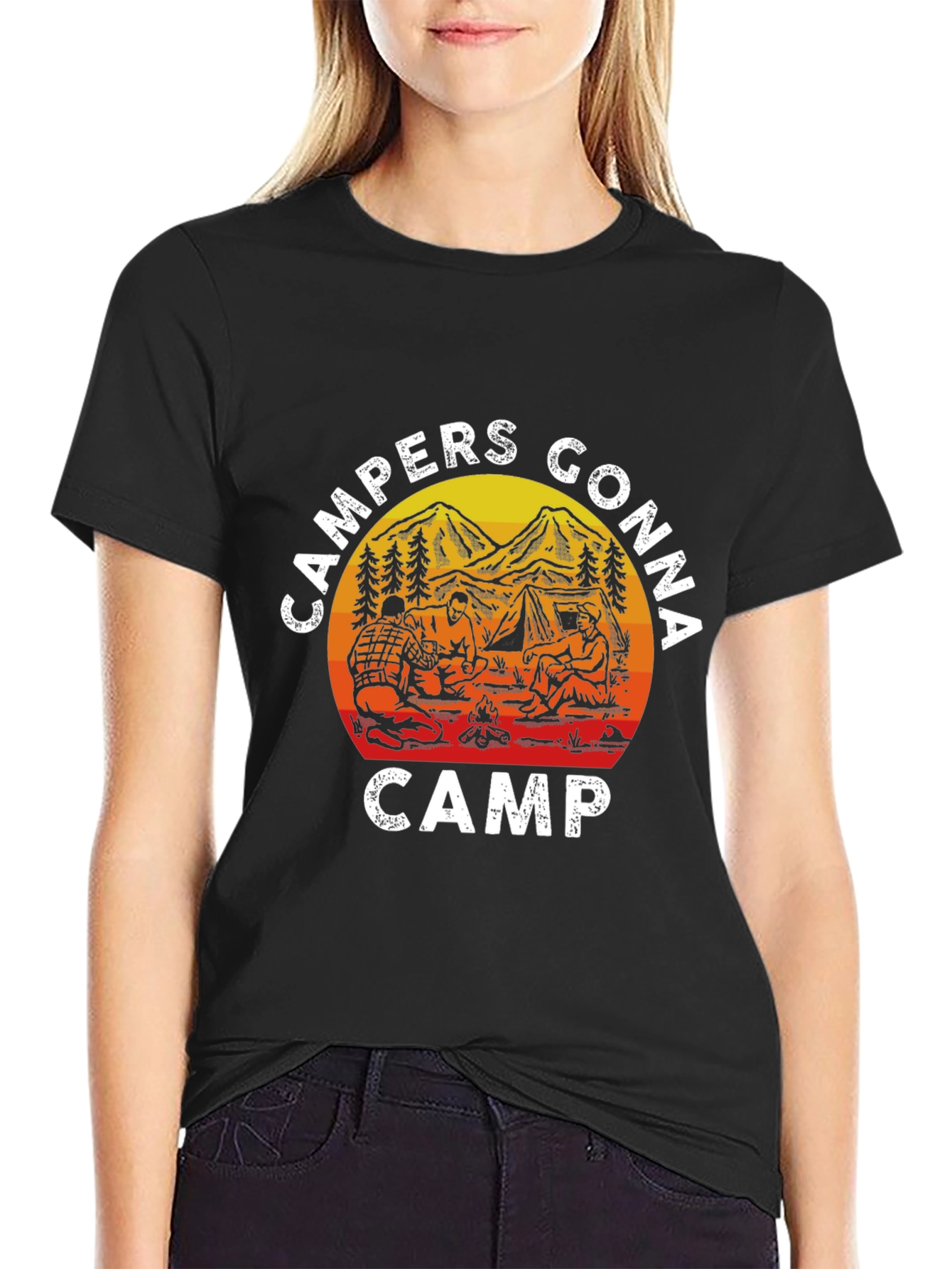 Campers Gonna Camp T-Shirt - Black
