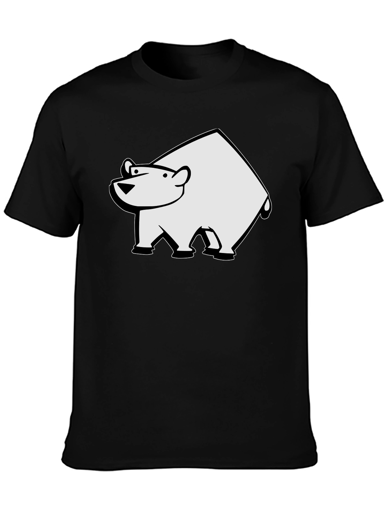 Cool Polar Bear Graphic Tee - Black Cotton T-Shirt