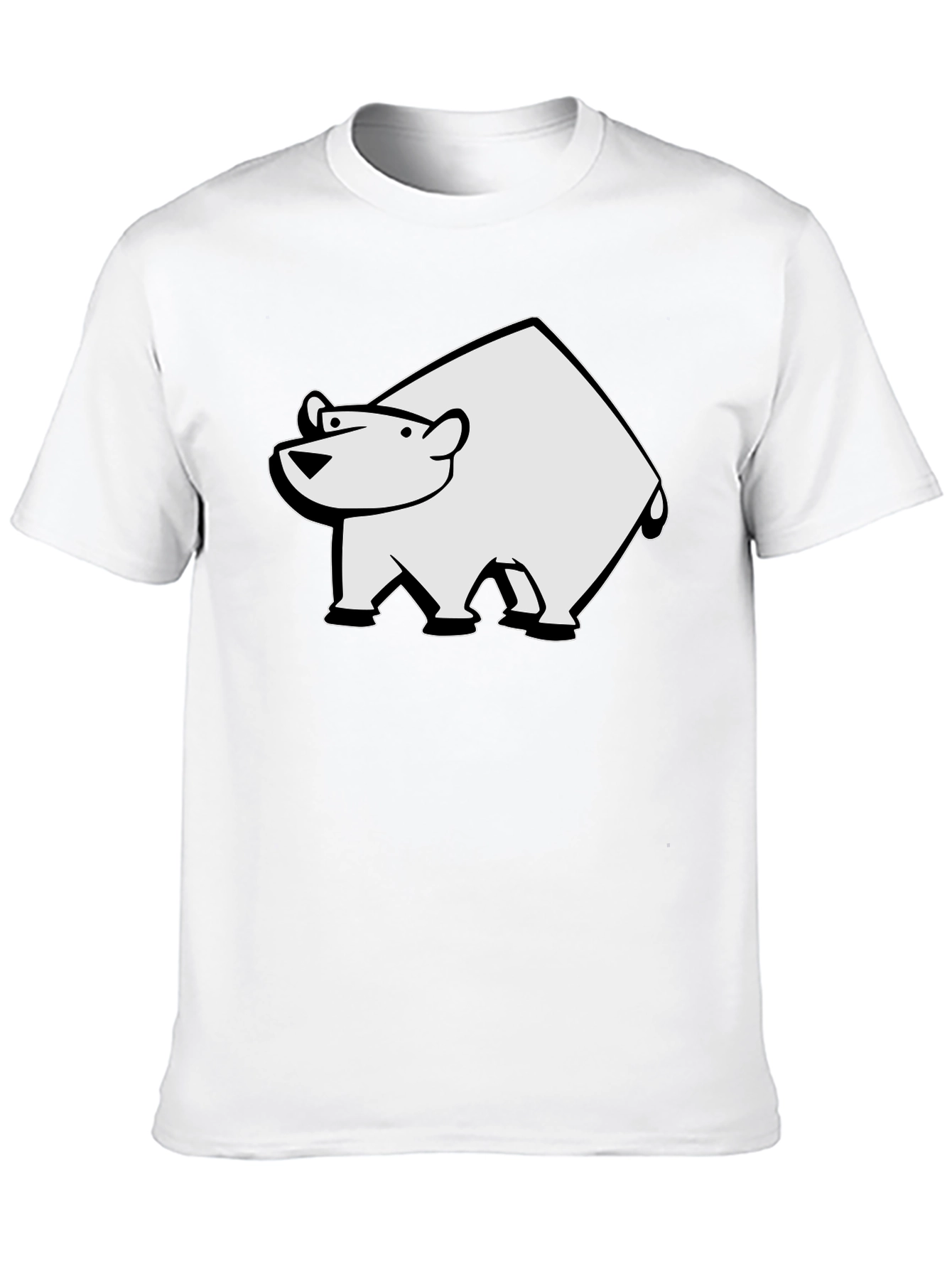 Cool Polar Bear Graphic Tee - Black Cotton T-Shirt