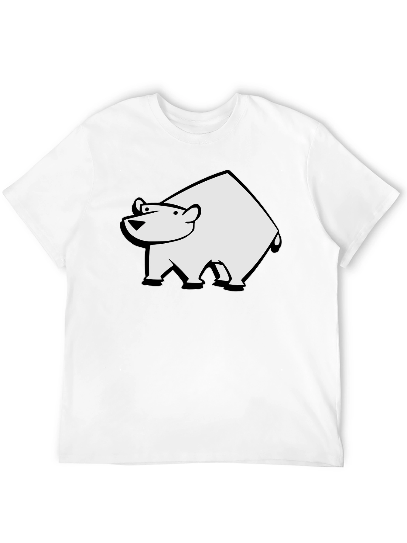 Cool Polar Bear Graphic Tee - Black Cotton T-Shirt