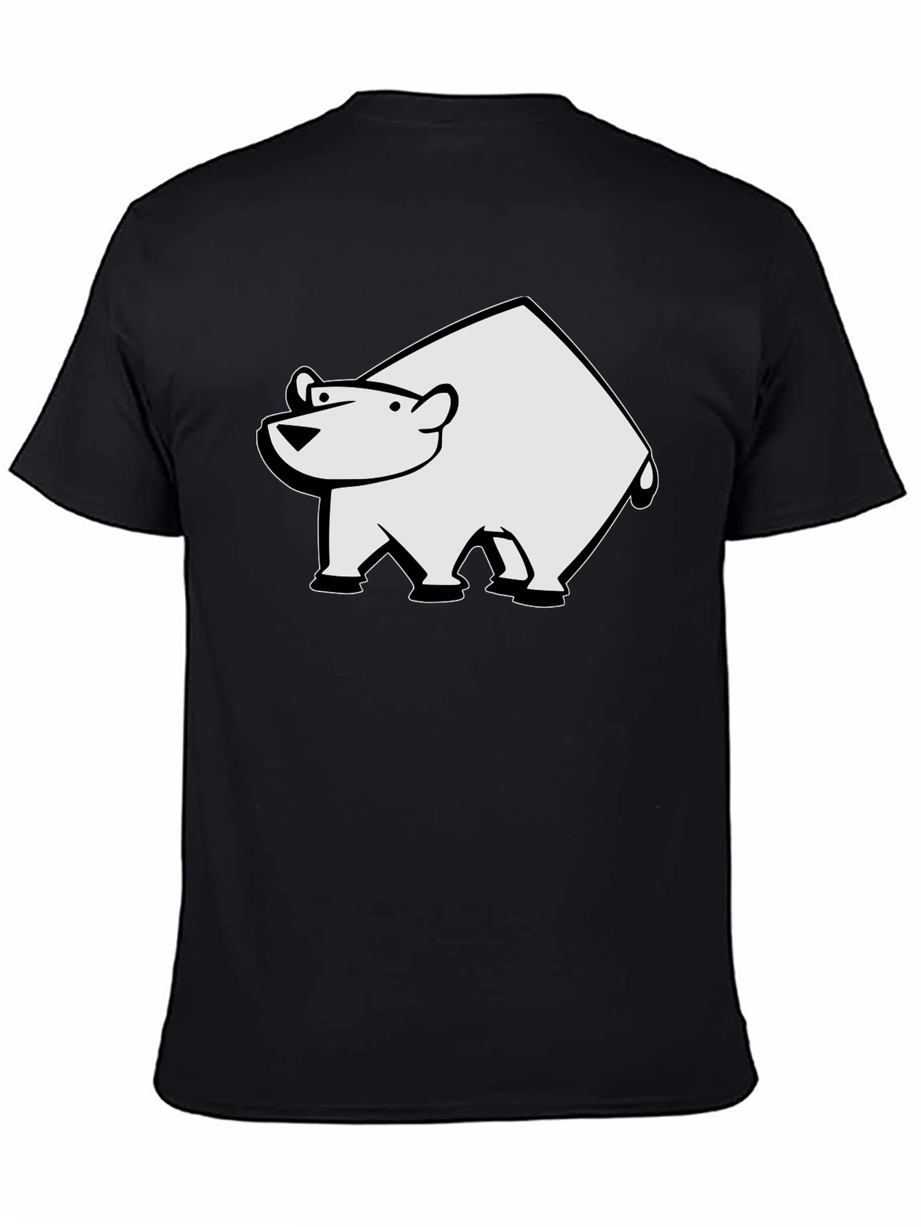 Cool Polar Bear Graphic Tee - Black Cotton T-Shirt