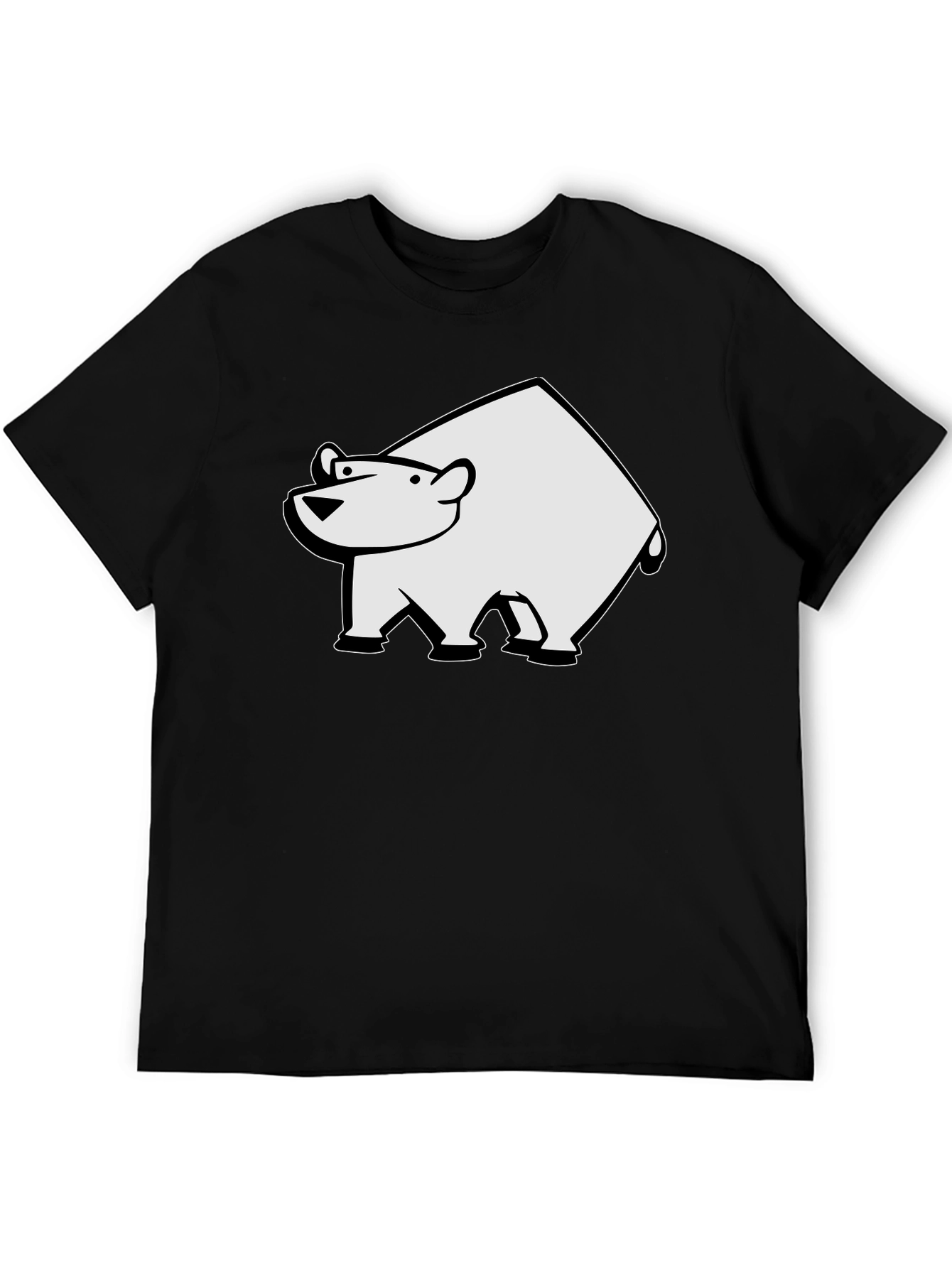 Cool Polar Bear Graphic Tee - Black Cotton T-Shirt