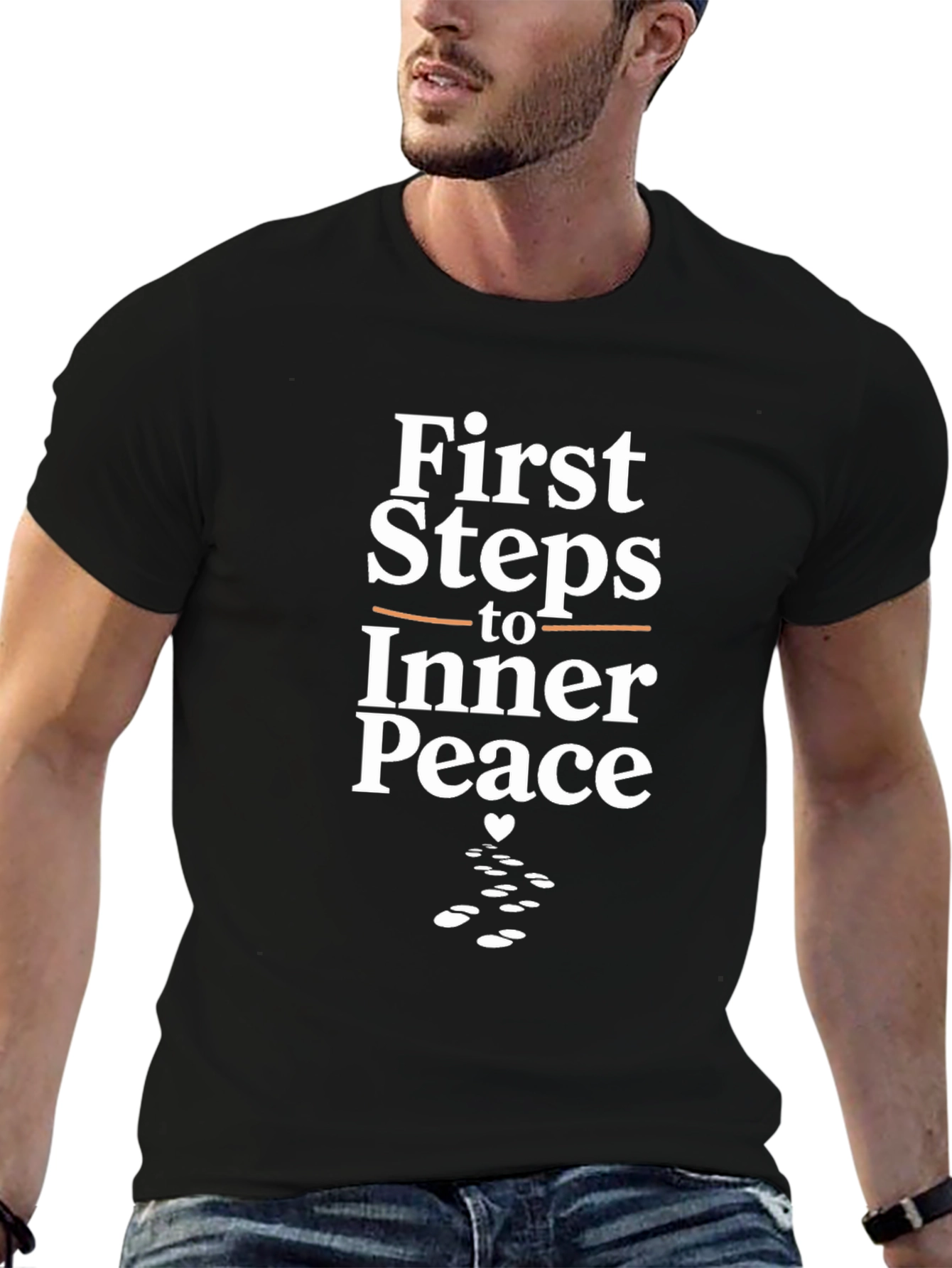First Steps to Inner Peace Black T-Shirt