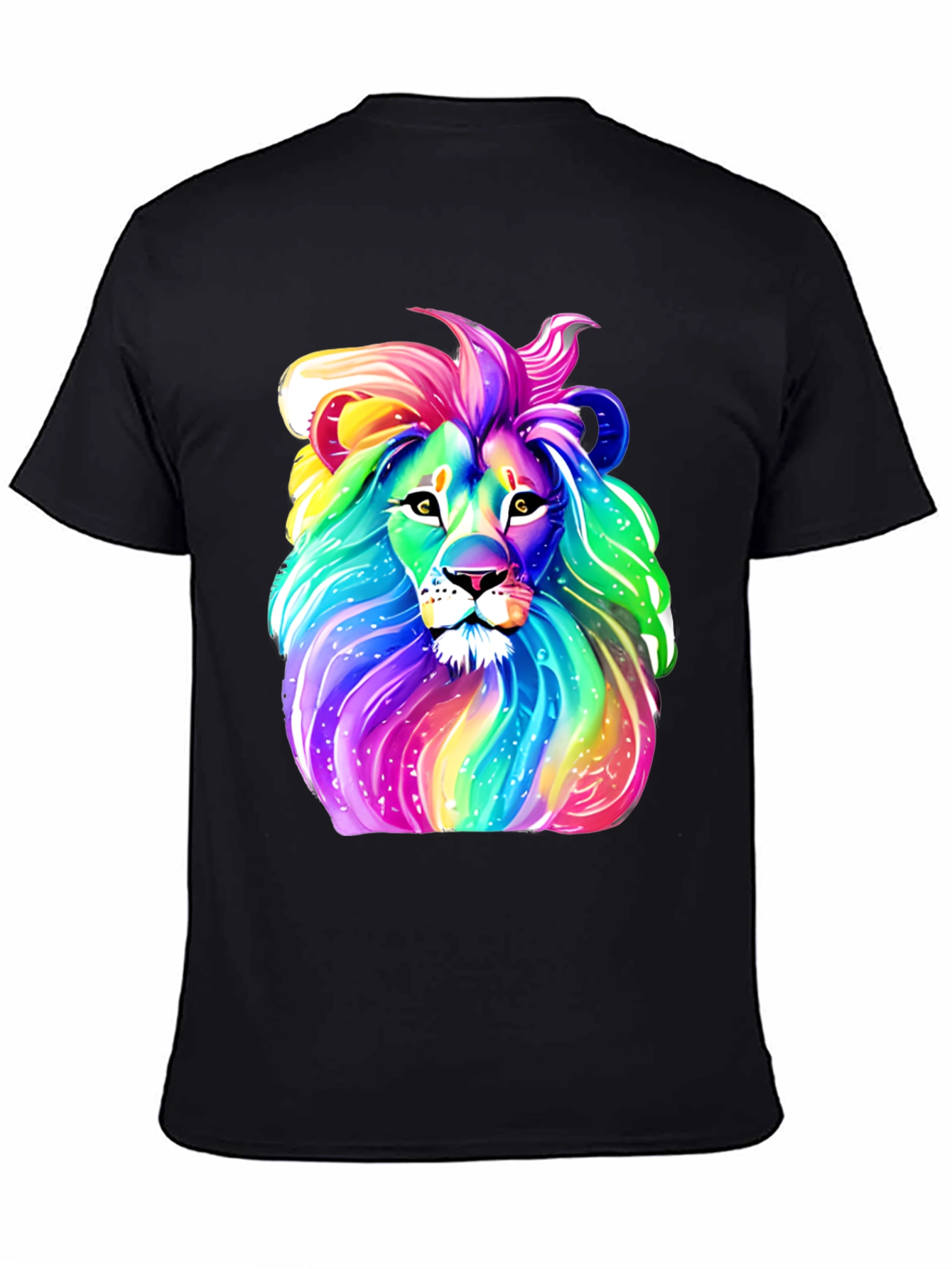 Rainbow Lion Graphic Tee - Mens Black T-Shirt