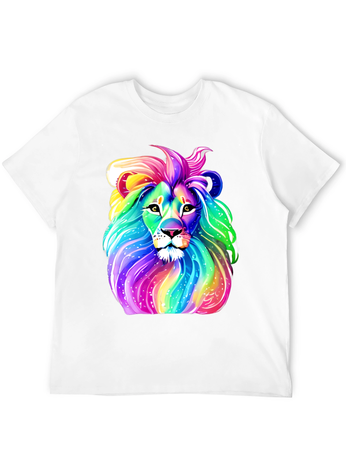 Rainbow Lion Graphic Tee - Mens Black T-Shirt