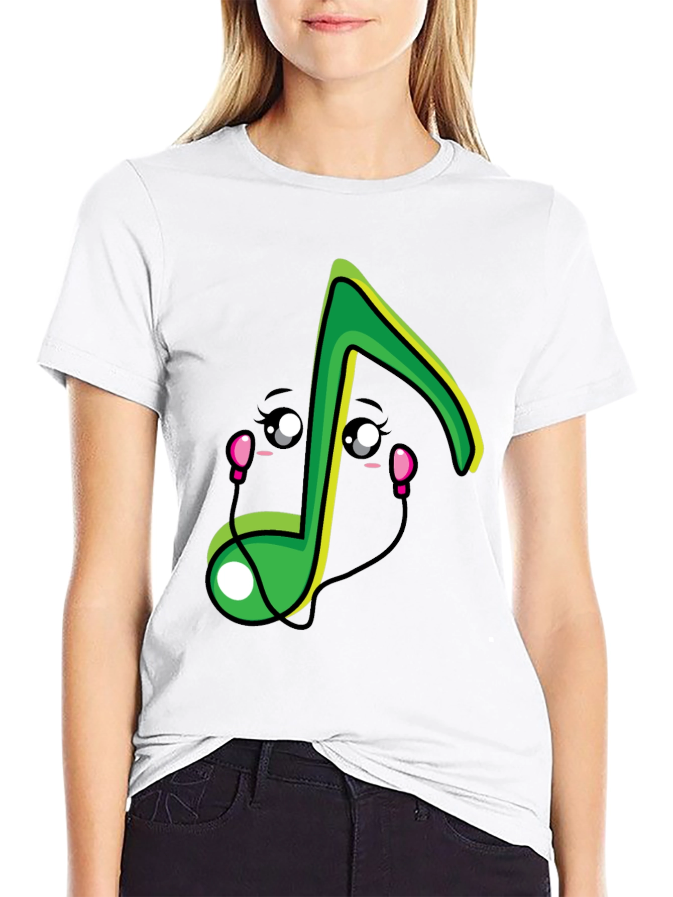 Cute Musical Note Graphic T-Shirt