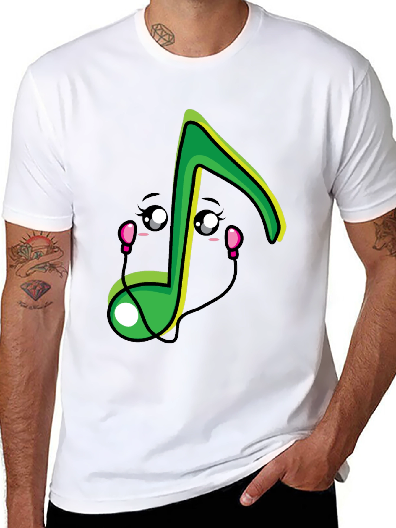 Cute Musical Note Graphic T-Shirt