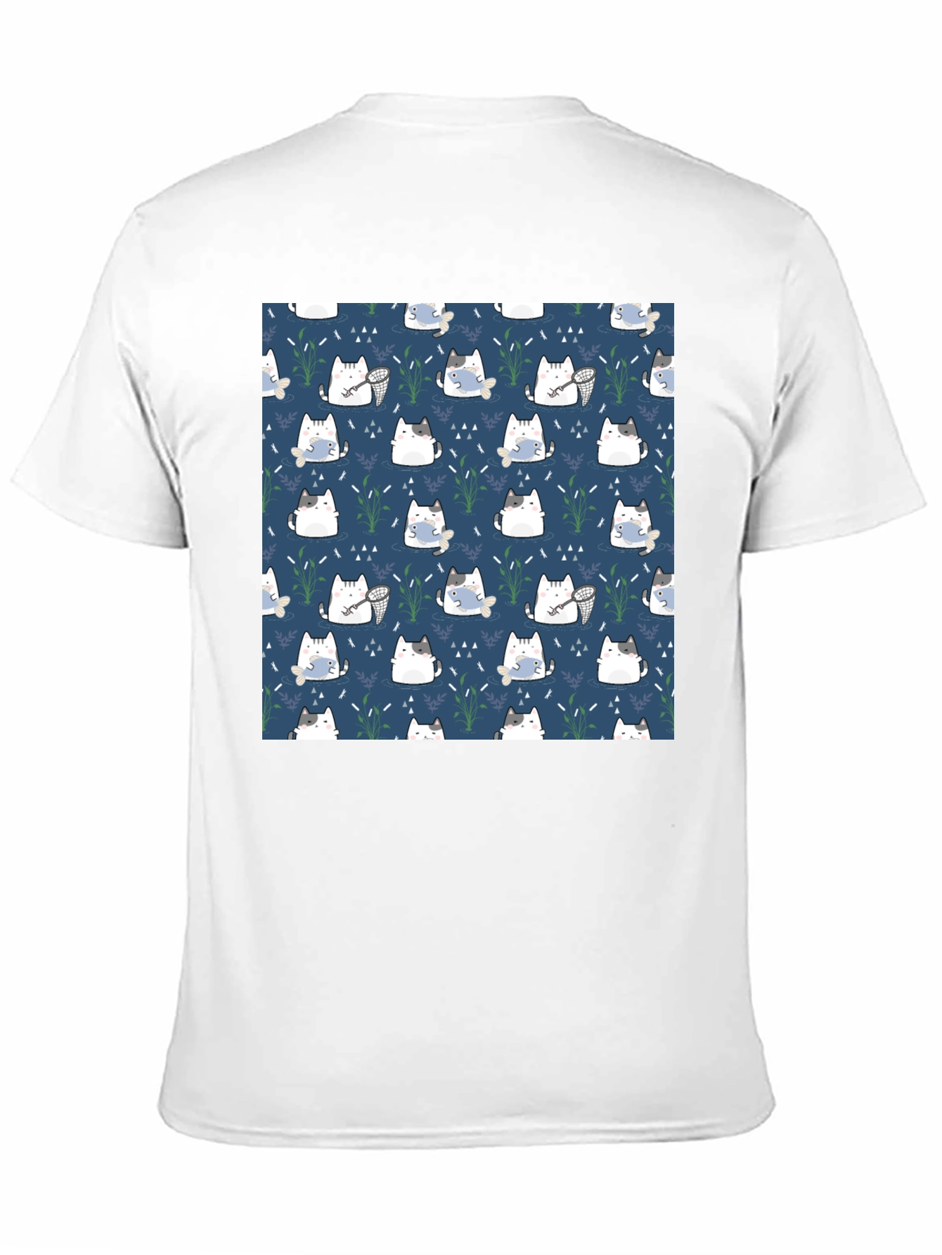 Cute Cat Pattern T-Shirt - Unique Design