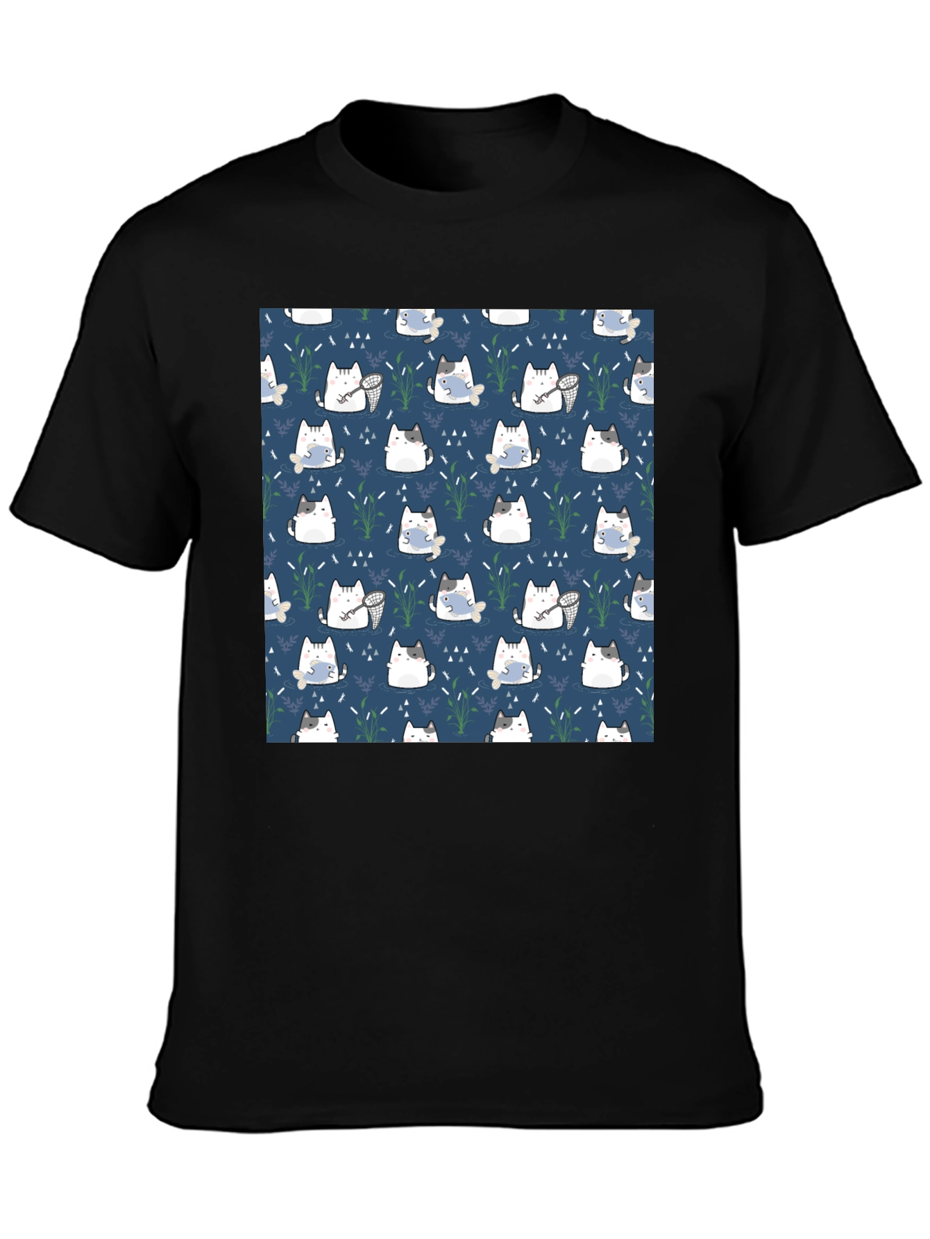 Cute Cat Pattern T-Shirt - Unique Design