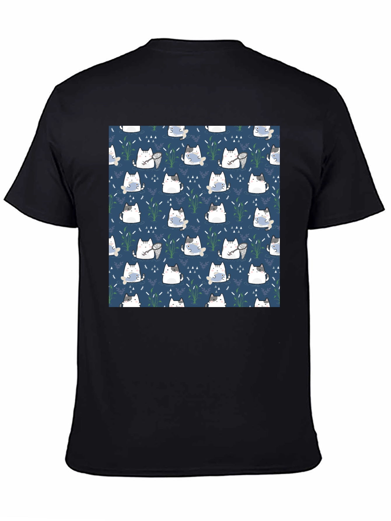 Cute Cat Pattern T-Shirt - Unique Design