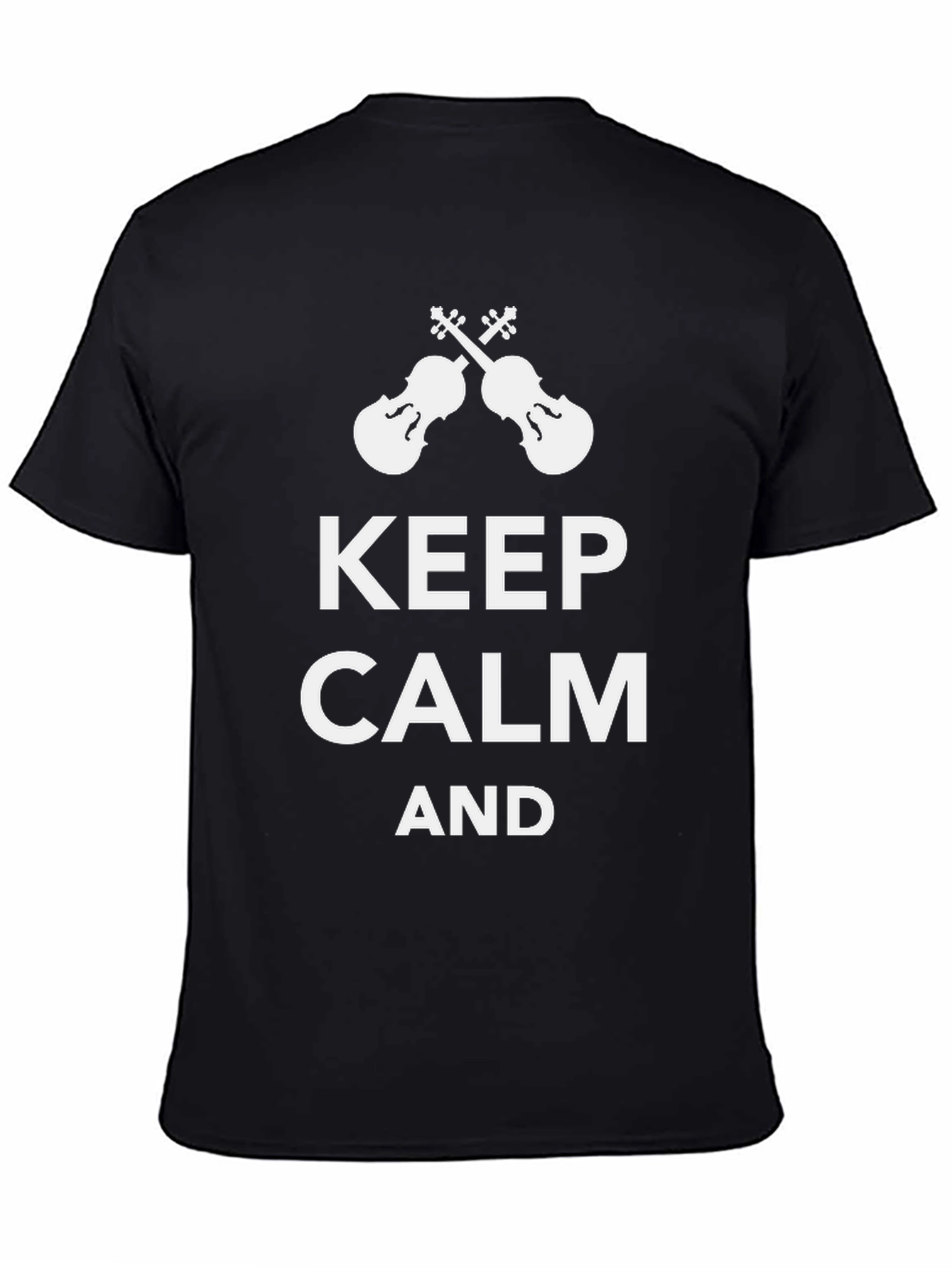 Keep Calm & Play Violin Black Tee