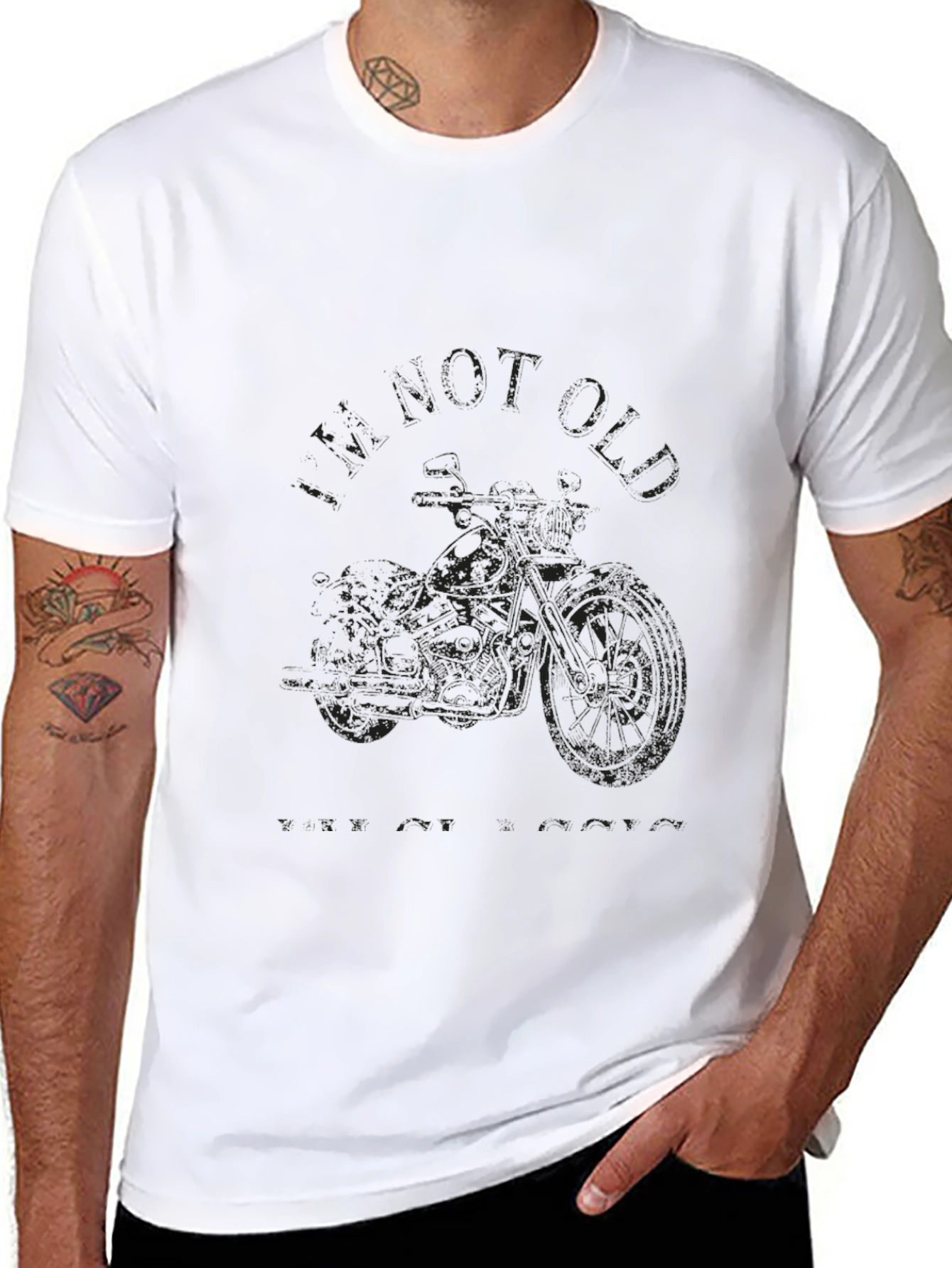 Black Motorcycle T-Shirt for Men