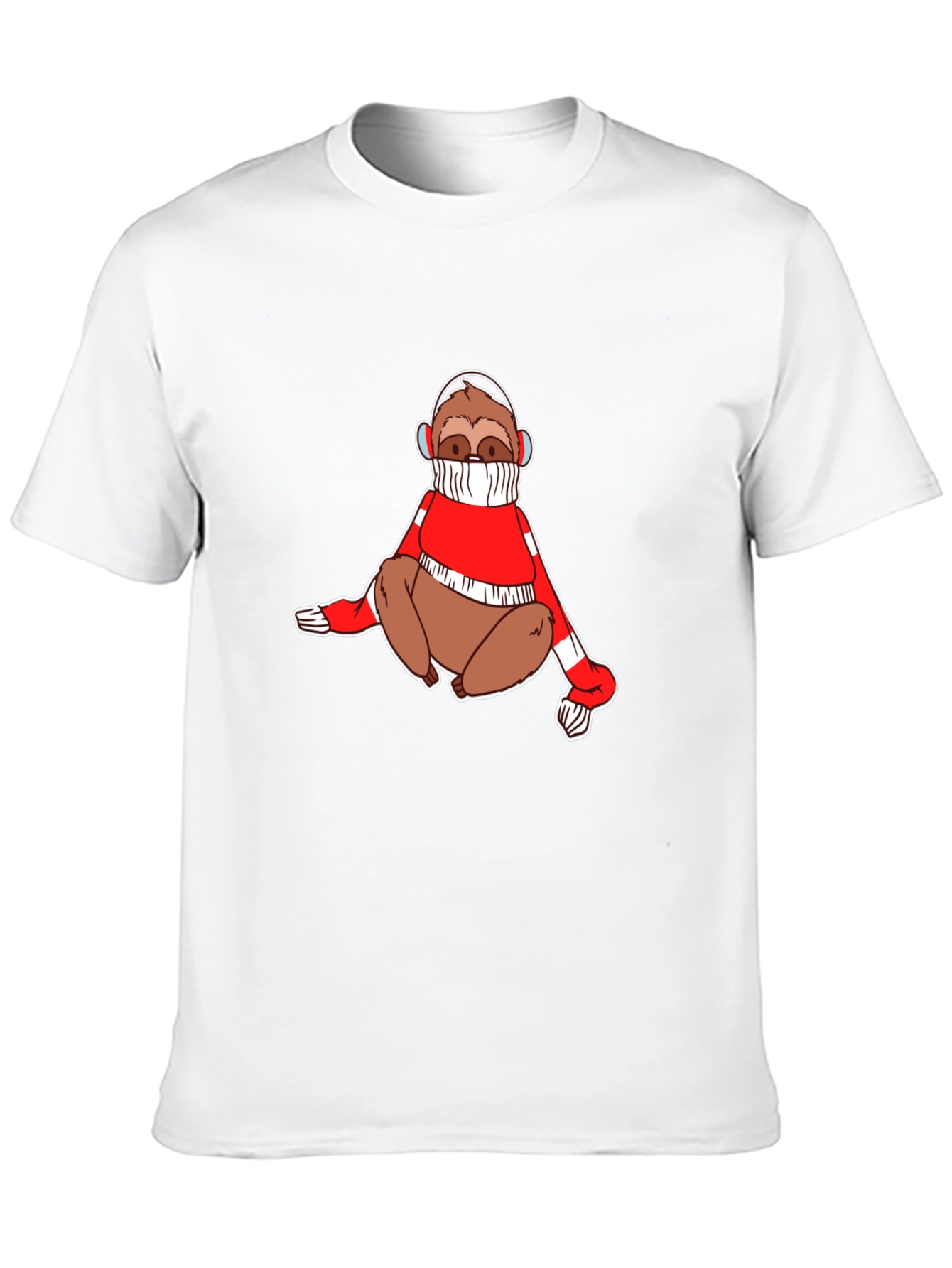 Sloth in Sweater Black T-Shirt
