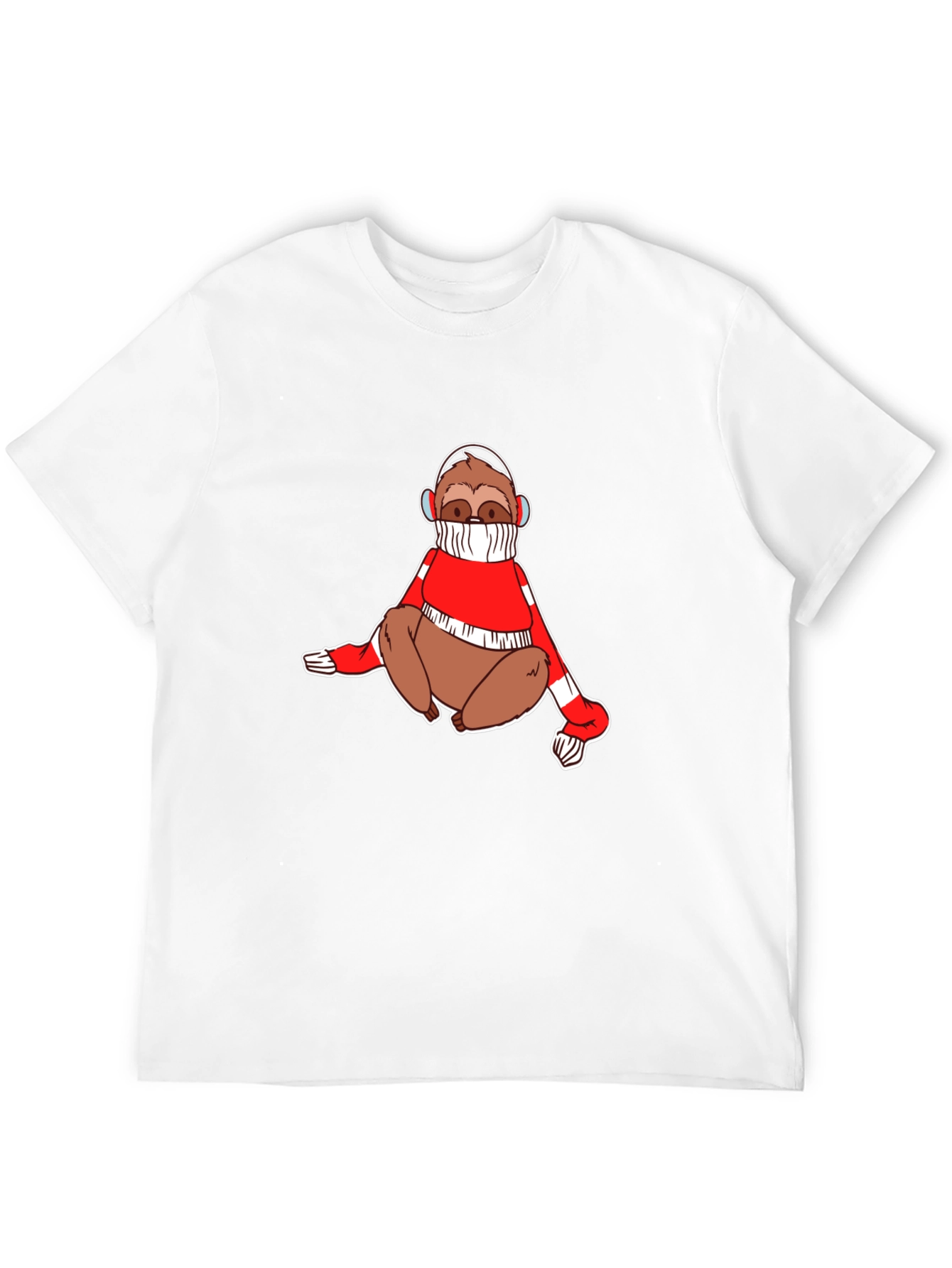 Sloth in Sweater Black T-Shirt