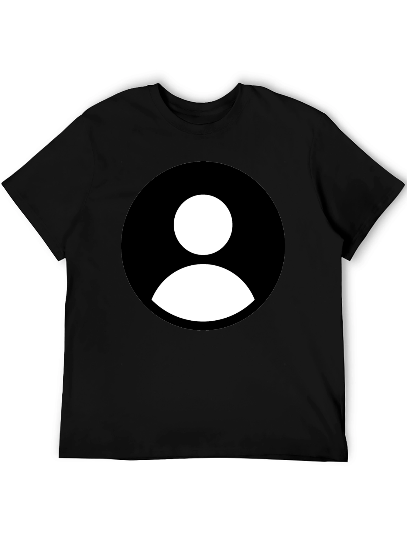 Black T-Shirt with White Profile Icon Graphic Tee