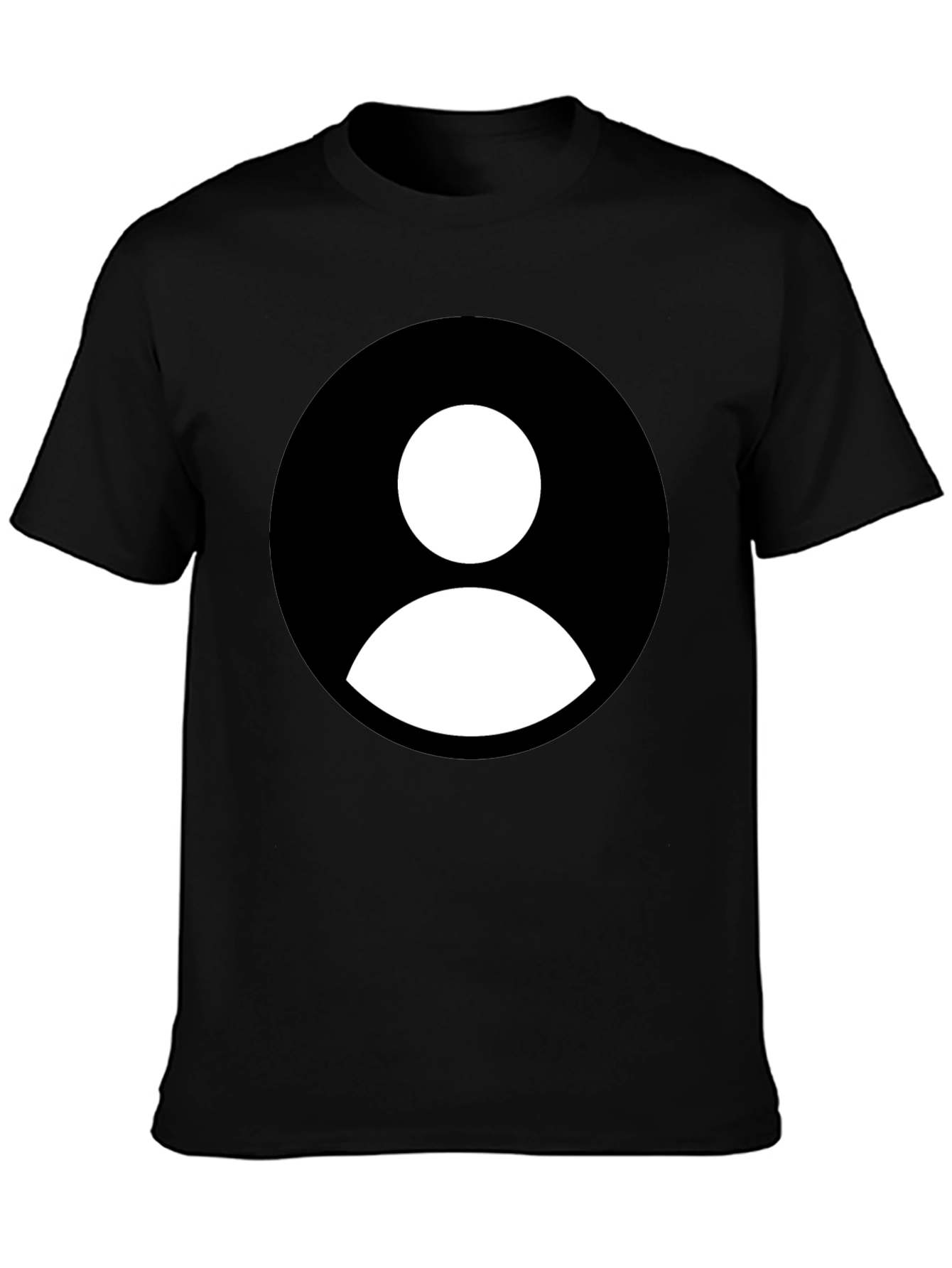 Black T-Shirt with White Profile Icon Graphic Tee