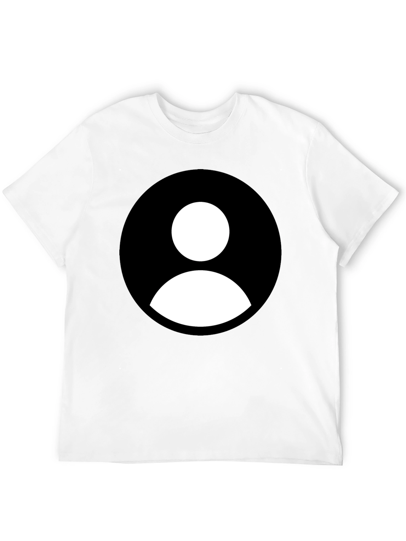 Black T-Shirt with White Profile Icon Graphic Tee