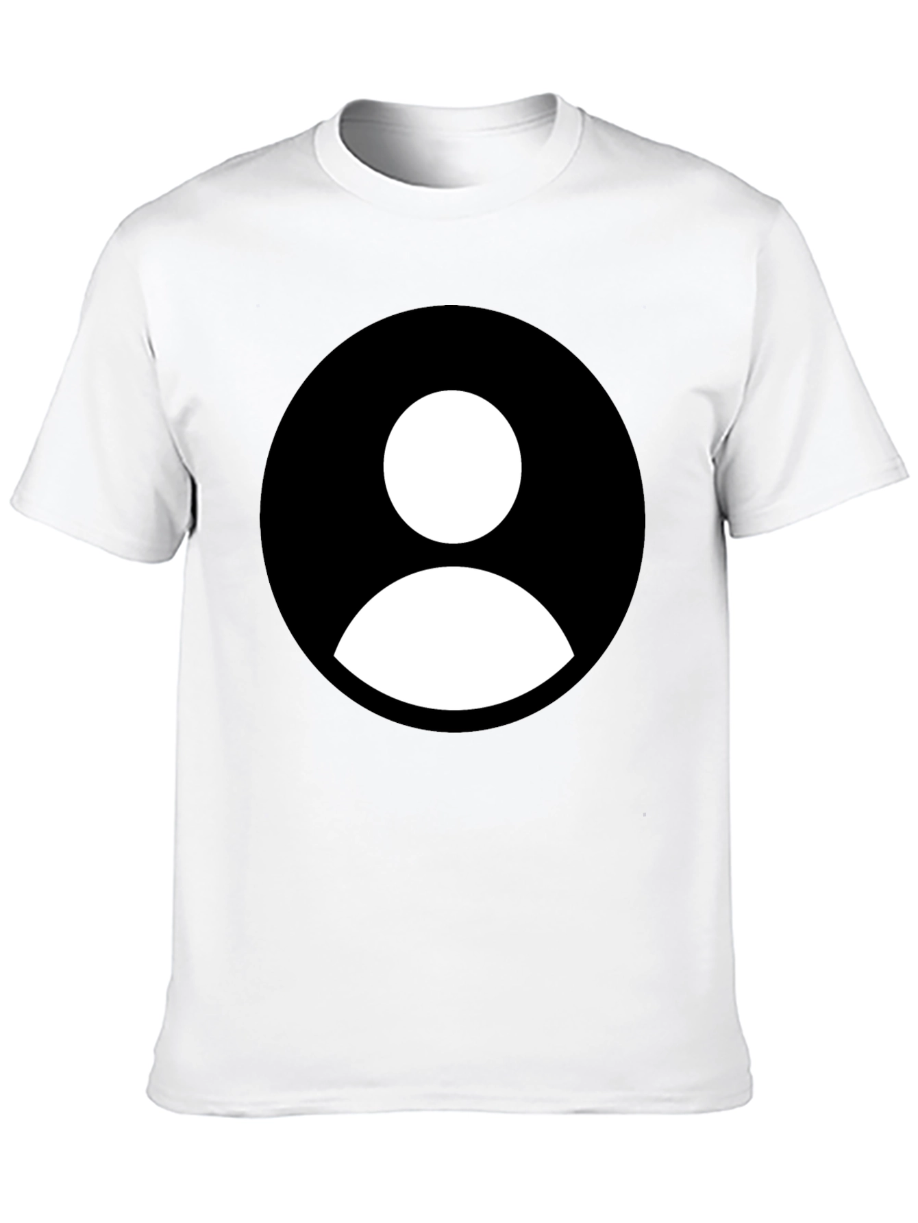 Black T-Shirt with White Profile Icon Graphic Tee