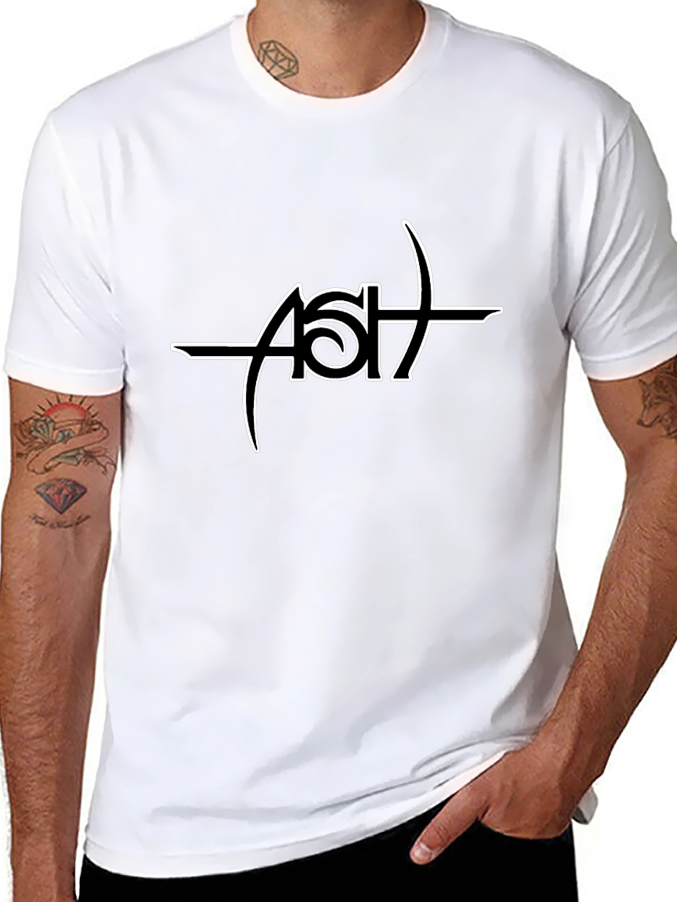 Ash Band Logo Black T-Shirt - Music Fan Apparel