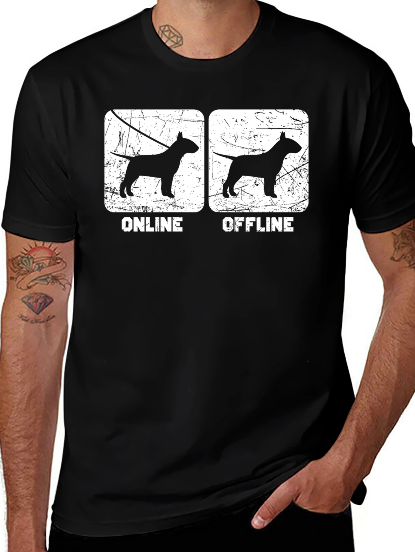 Online Offline Dog Lover T-Shirt