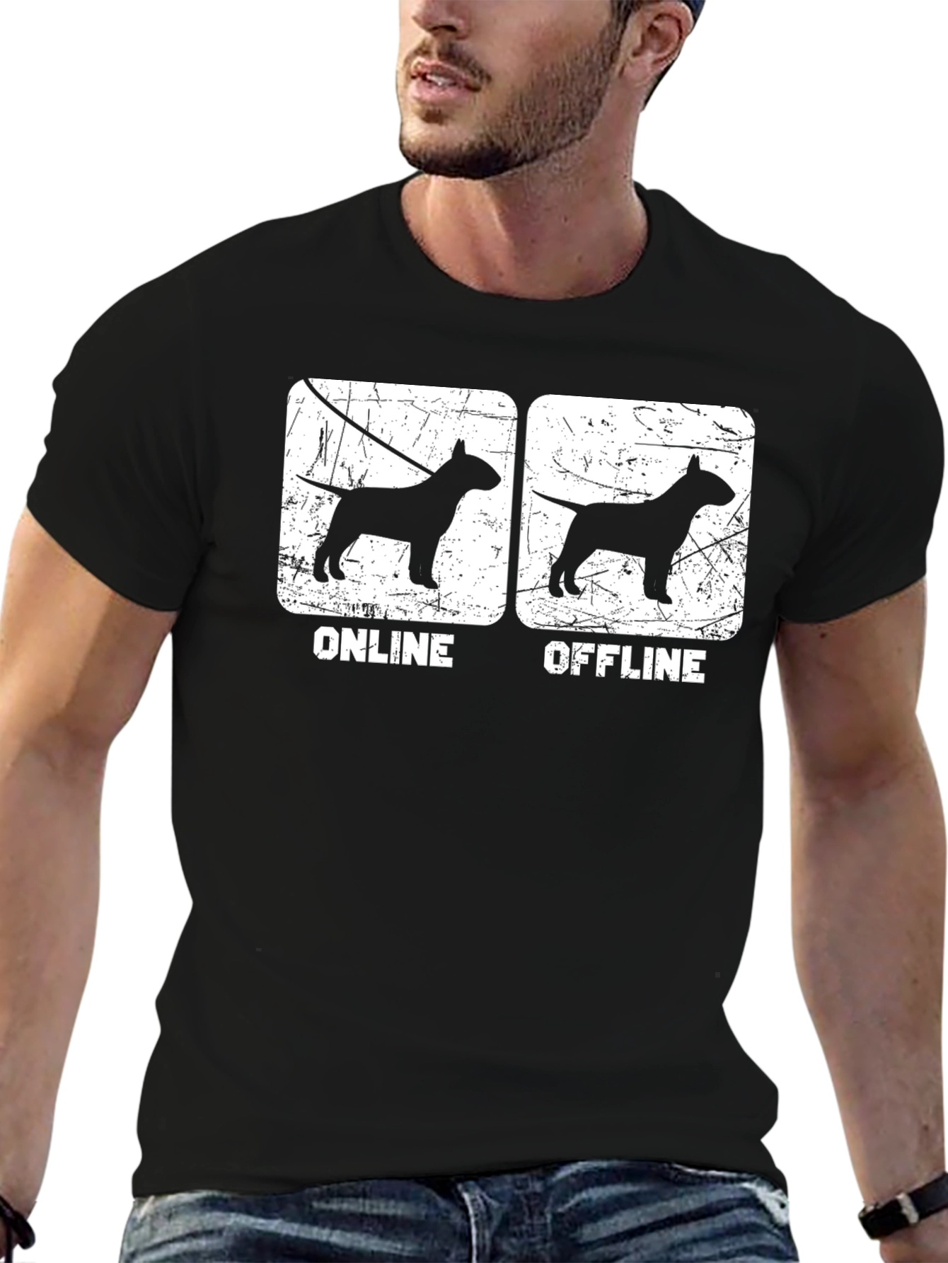 Online Offline Dog Lover T-Shirt