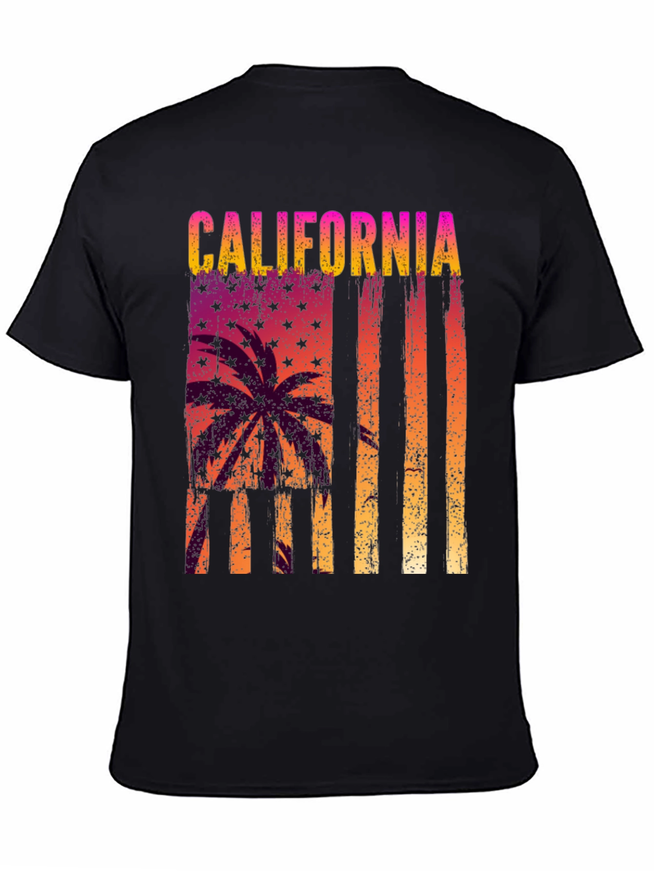 California Palm Tree Graphic Tee - Black