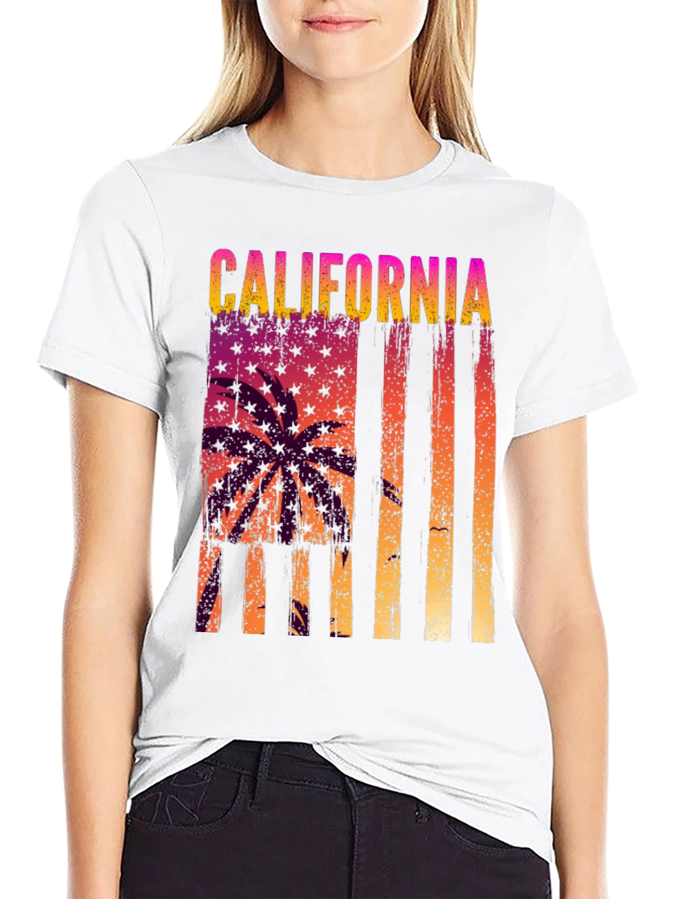 California Palm Tree Graphic Tee - Black