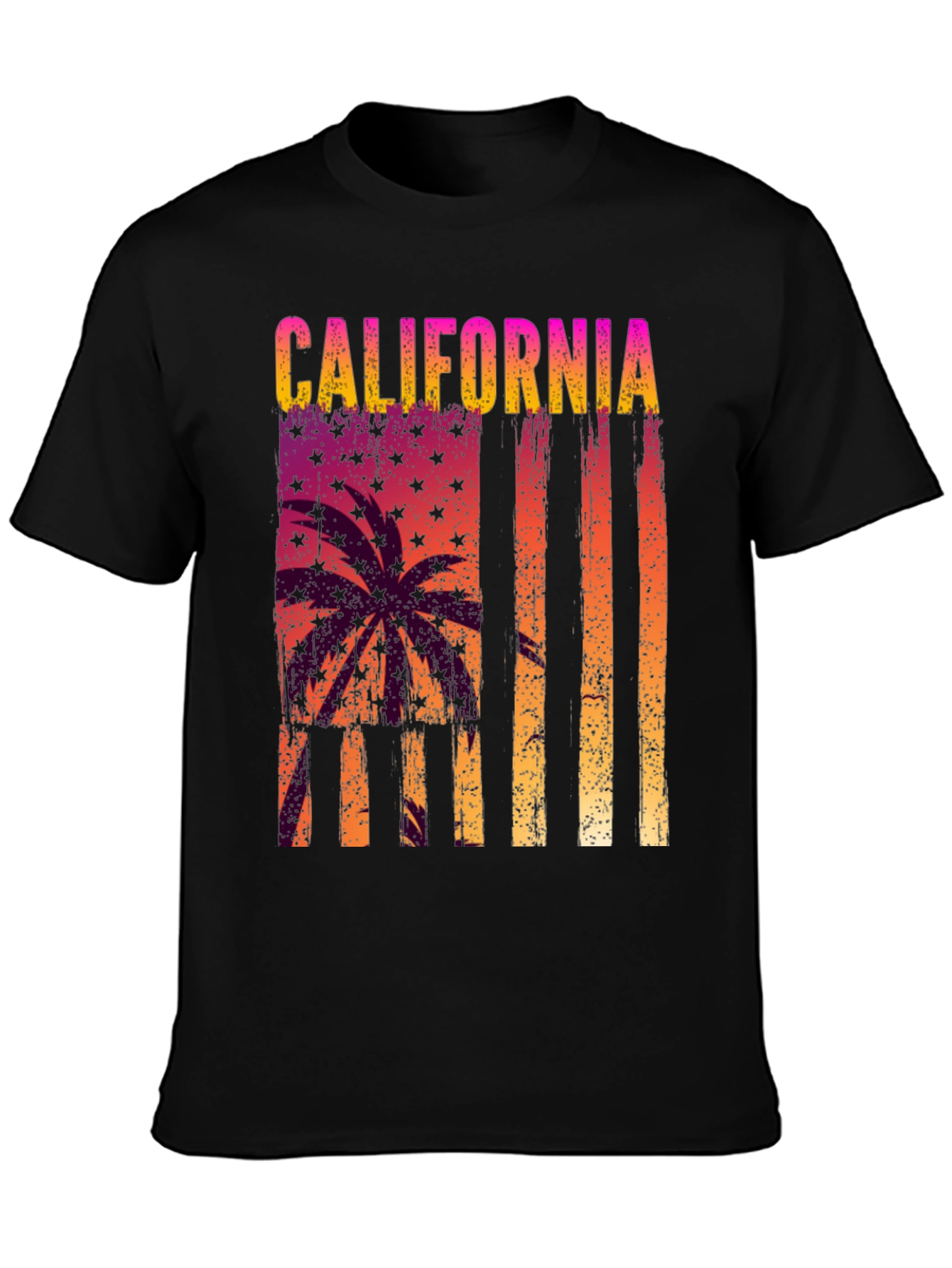 California Palm Tree Graphic Tee - Black