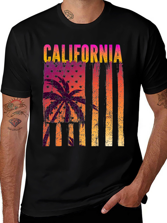 California Palm Tree Graphic Tee - Black
