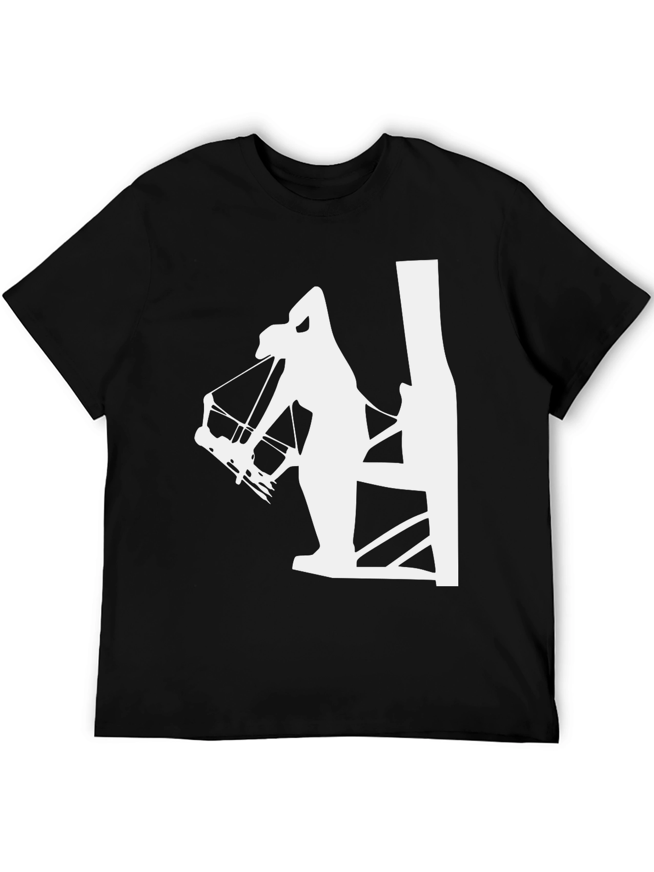 Archer Silhouette Graphic Tee - Black Cotton T-Shirt